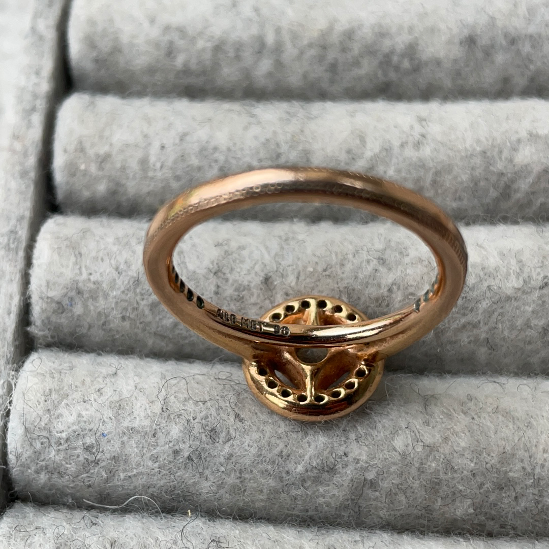Genuine Pandora Rose Gold Statement Pave Vintage Allure Ring Size 54