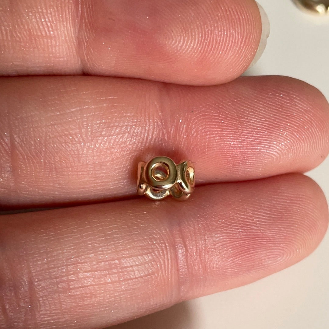 Genuine Pandora Solid 14ct Gold Circle Link Openwork Spacer Charm HTF