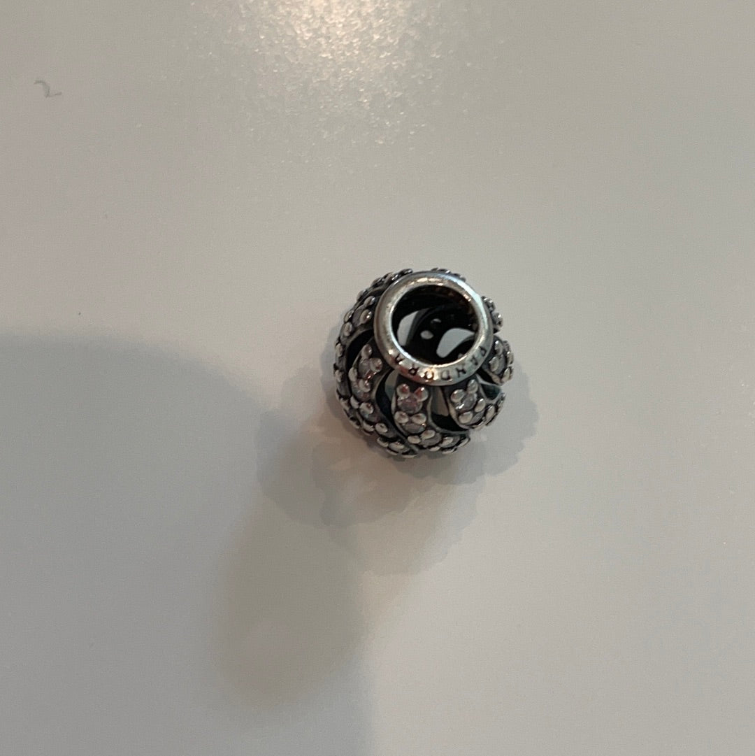 Genuine Pandora Pave Swirl Charm Wavy Line