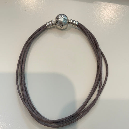 Genuine Pandora Grey String Bracelet 19cm