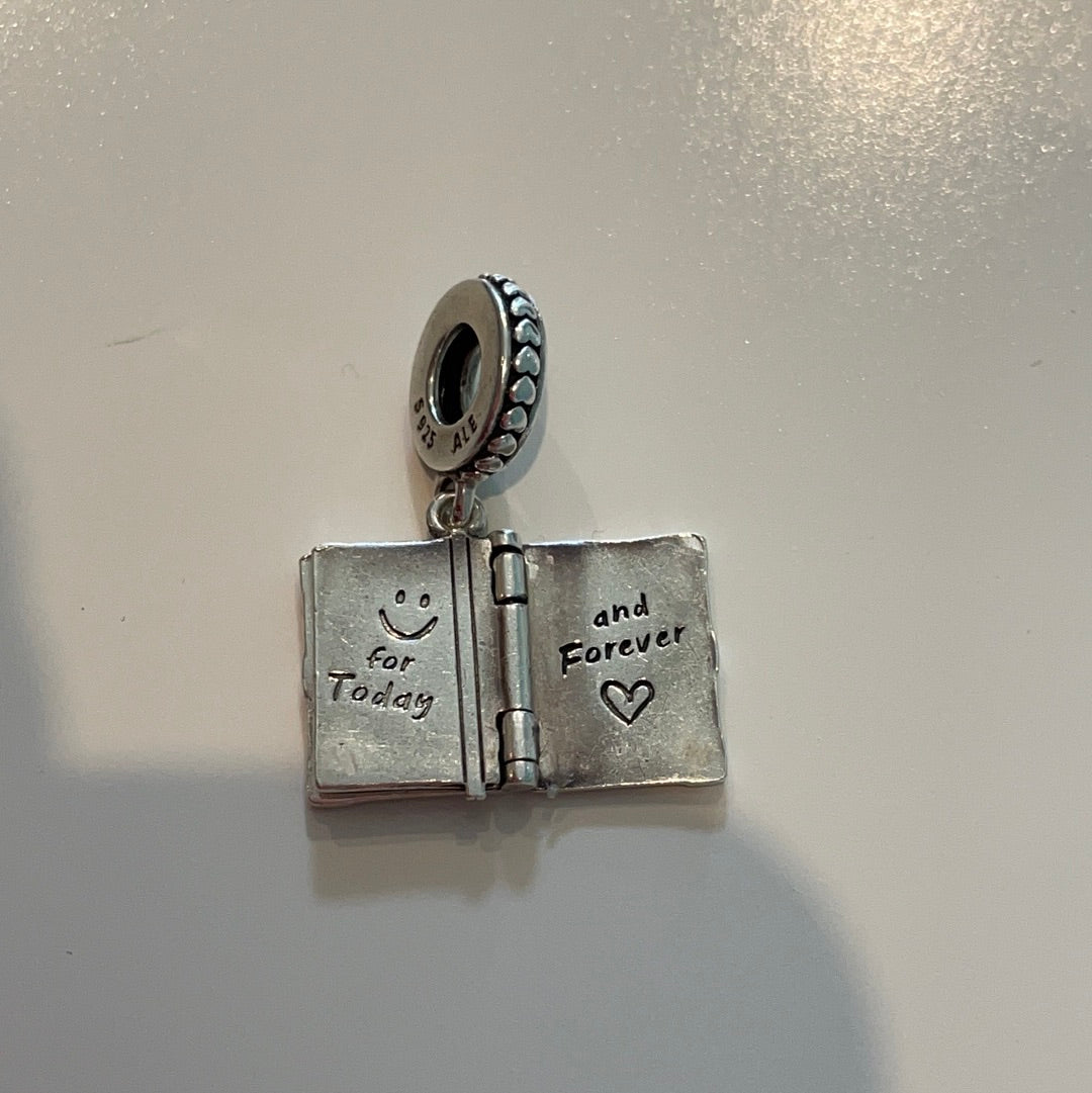 Genuine Pandora Our Family Memory Dangle Book With Turnable Pages Dangle Charm