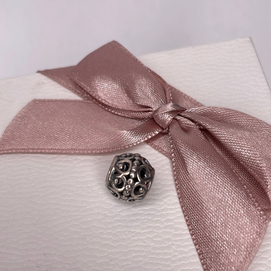 Genuine Pandora Openwork Charm Dot and Swirl Enchanted Charm