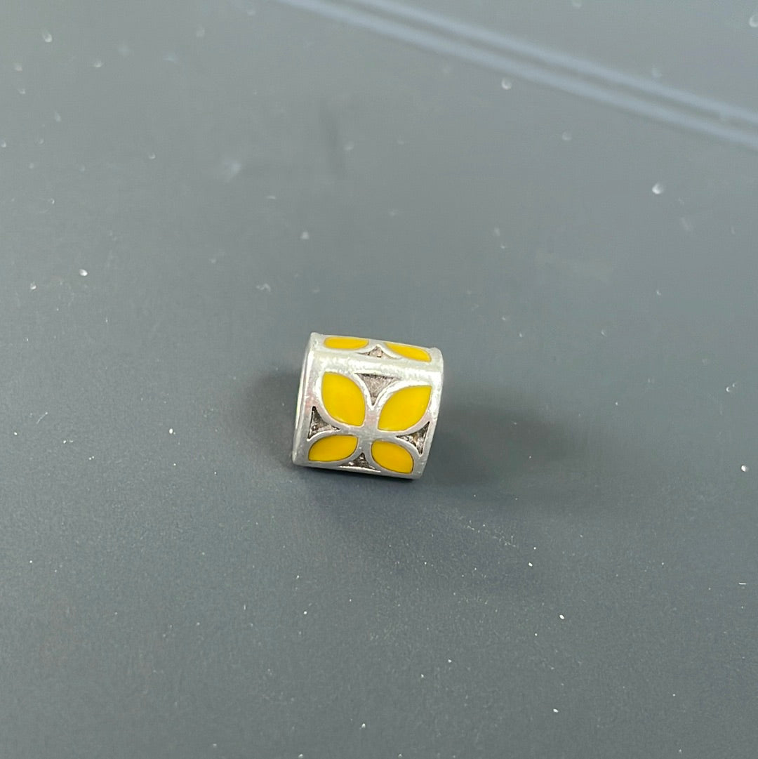 Genuine Pandora Yellow Enamel Flower Charm