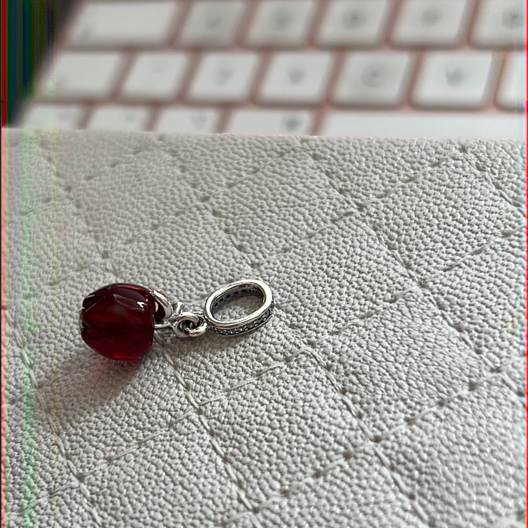Genuine Pandora Murano Glass Apple Dangle Charm