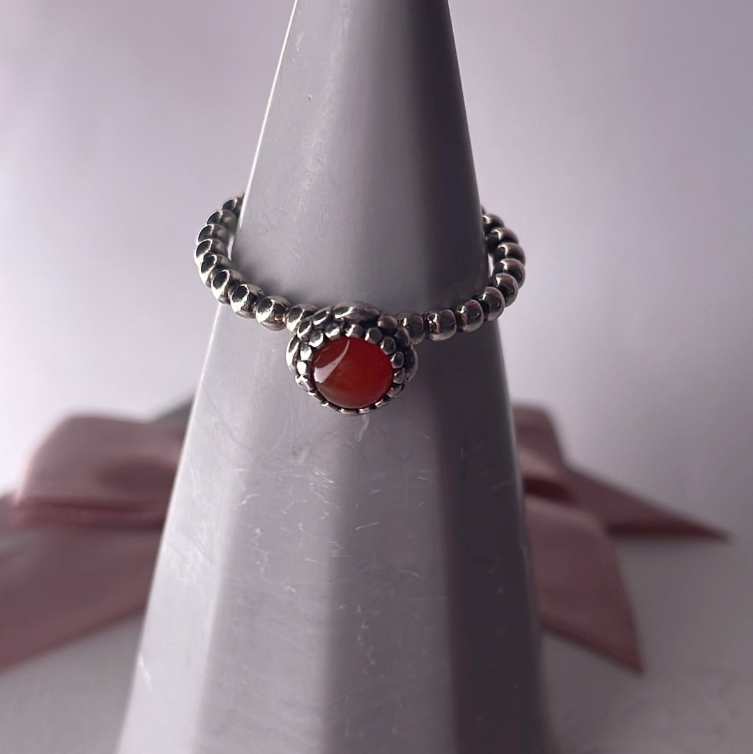 Genuine Pandora Birthstone Burnt Orange/ Red Ring size..