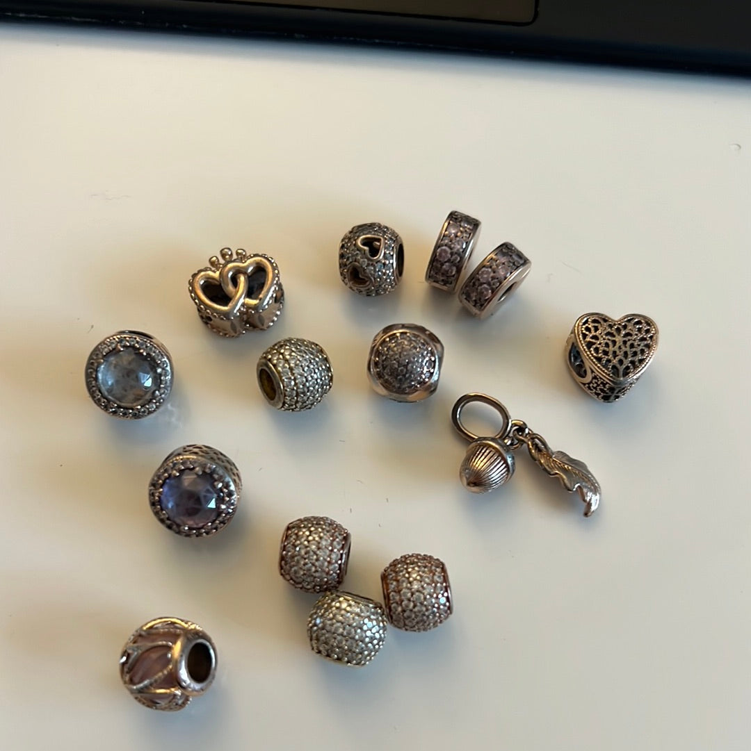 Genuine Pandora Rose Gold Bundle 15 Charms Defective