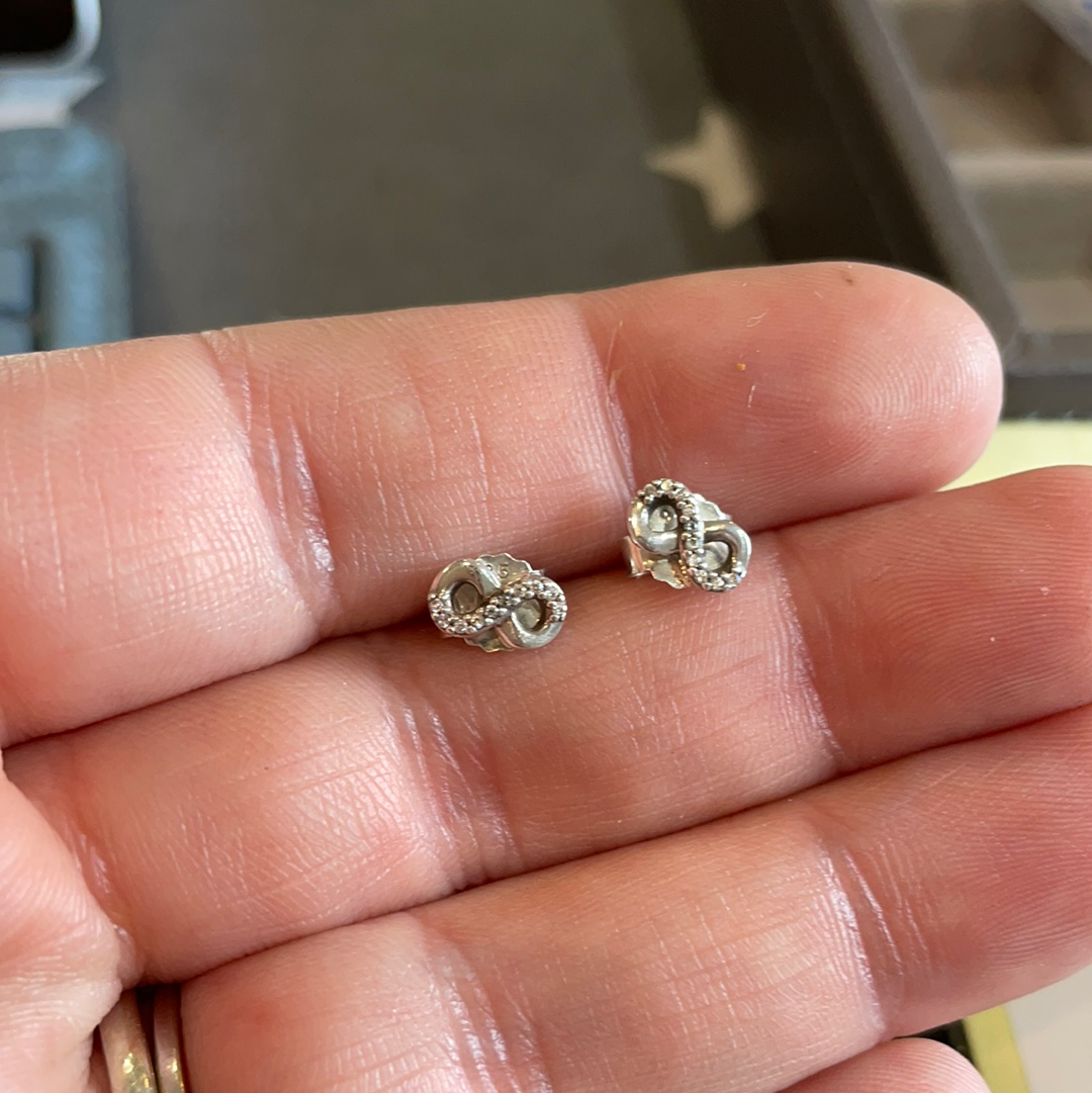 Genuine Pandora Infinity Pave Small Earrings