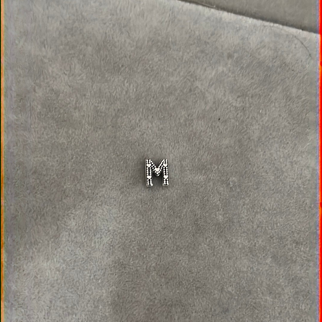 Genuine Pandora Petite Pave Initial M Letter Memory Locket Charm