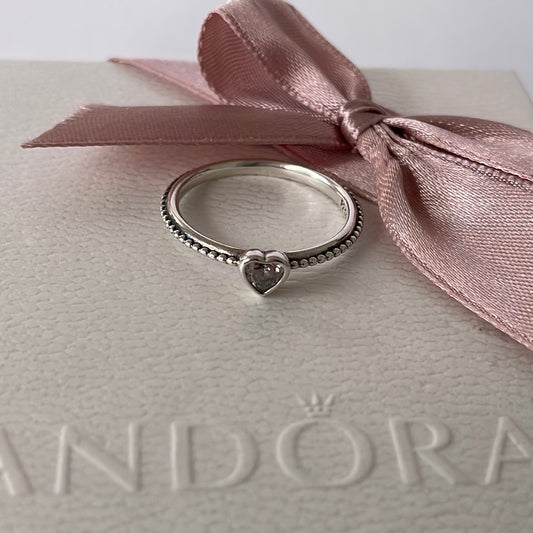 Genuine Red Heart CZ Ring Valentines Girlfriend Ring