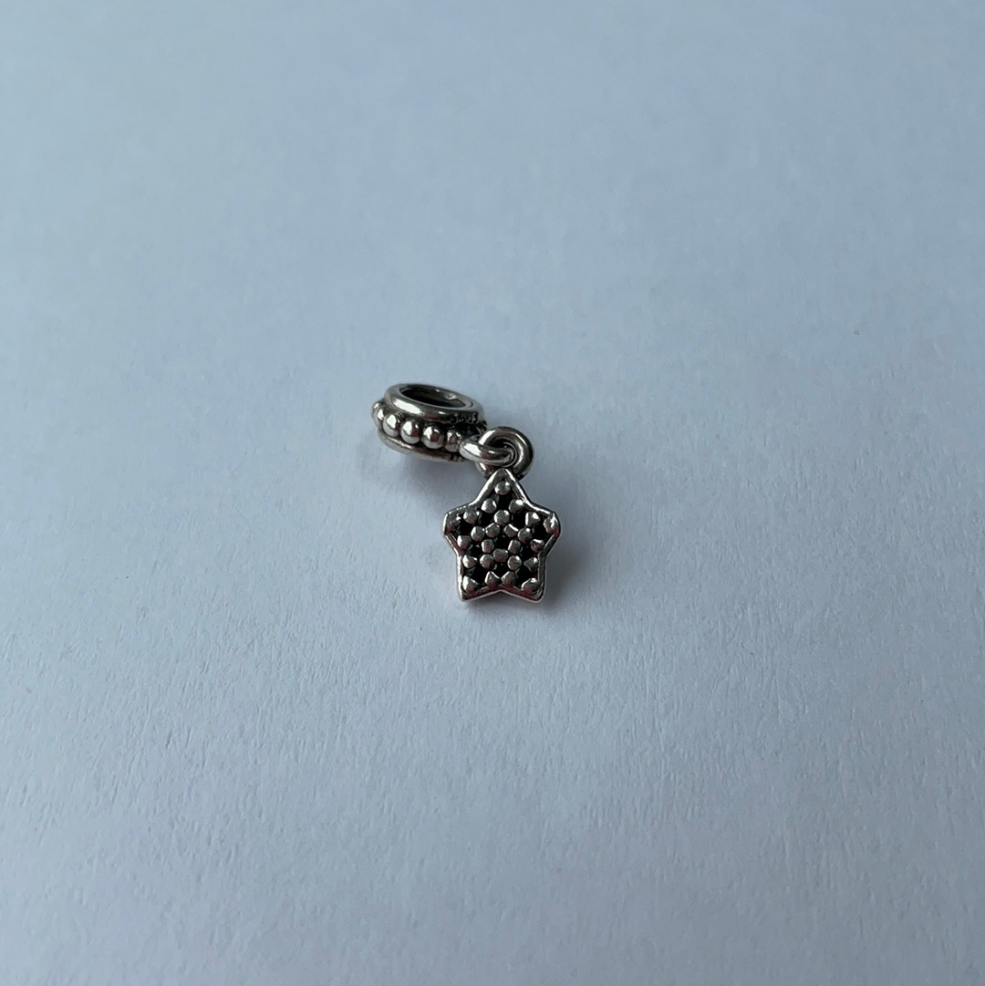 Genuine Pandora Clear Pave Dangle Star CZ Charm