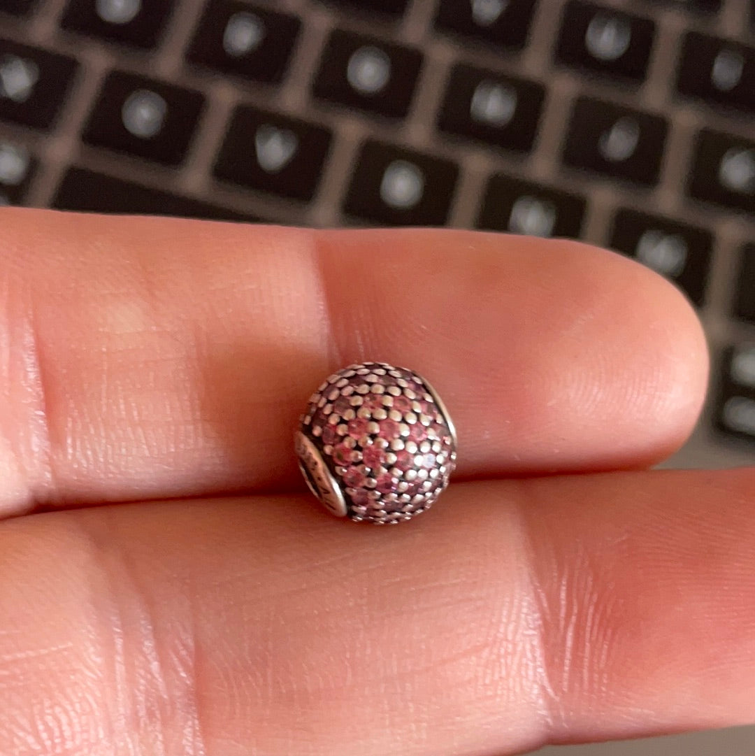 Genuine Pandora Caring Pink Pave Essence Charm