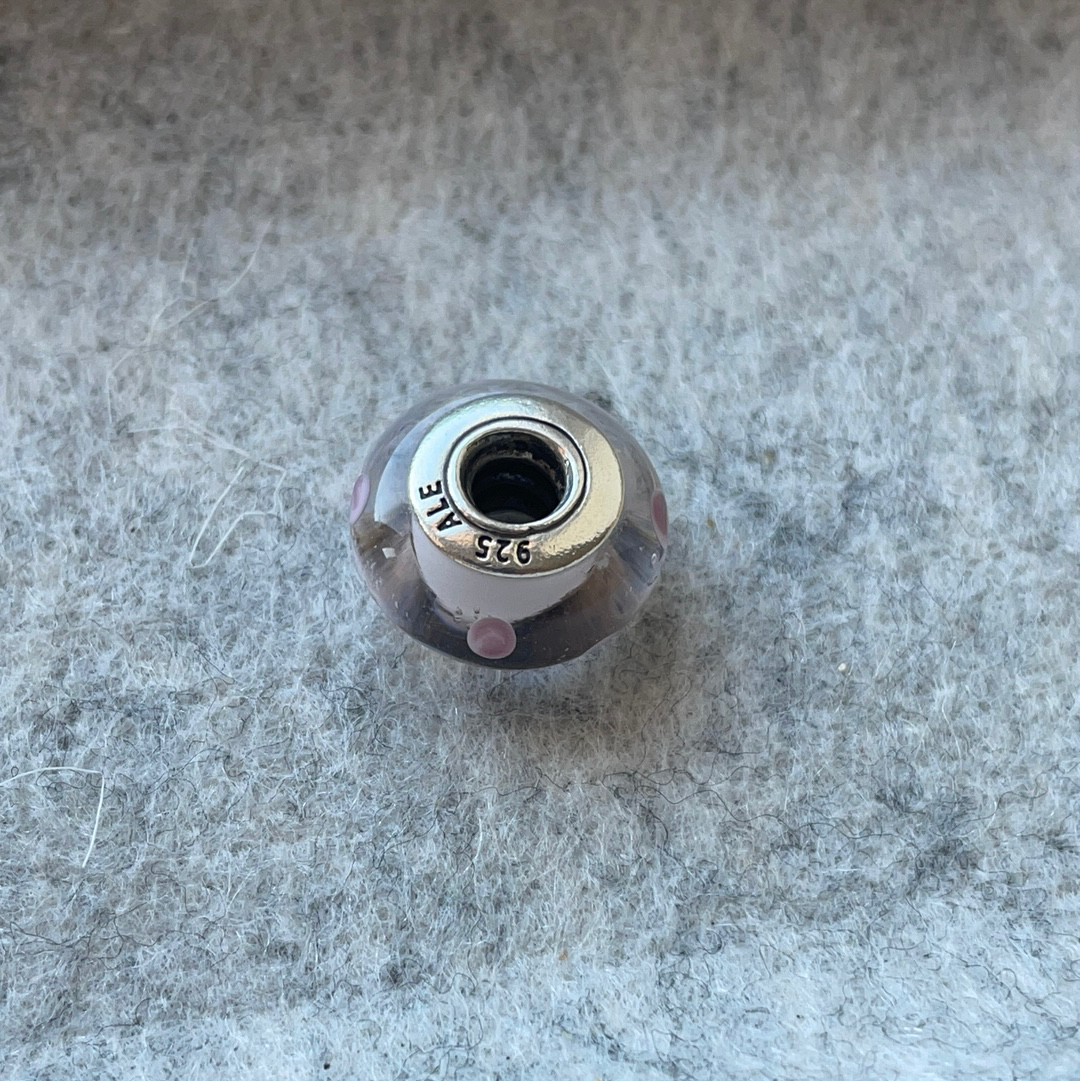 Genuine Pandora Pink or Blue Polka Dot Murano Charm VARIOUS COLOURS