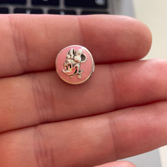 Genuine Pandora Disney Enamel Minnie Mouse Vintage Pave Enamel Charm RARE