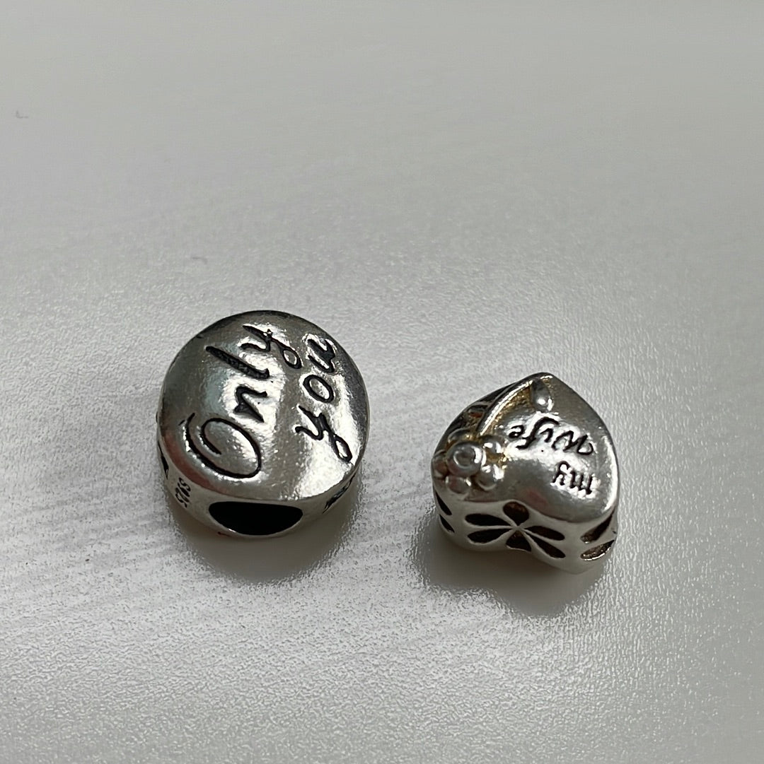 Unbranded Pair of Wife Charms Sterling Silver