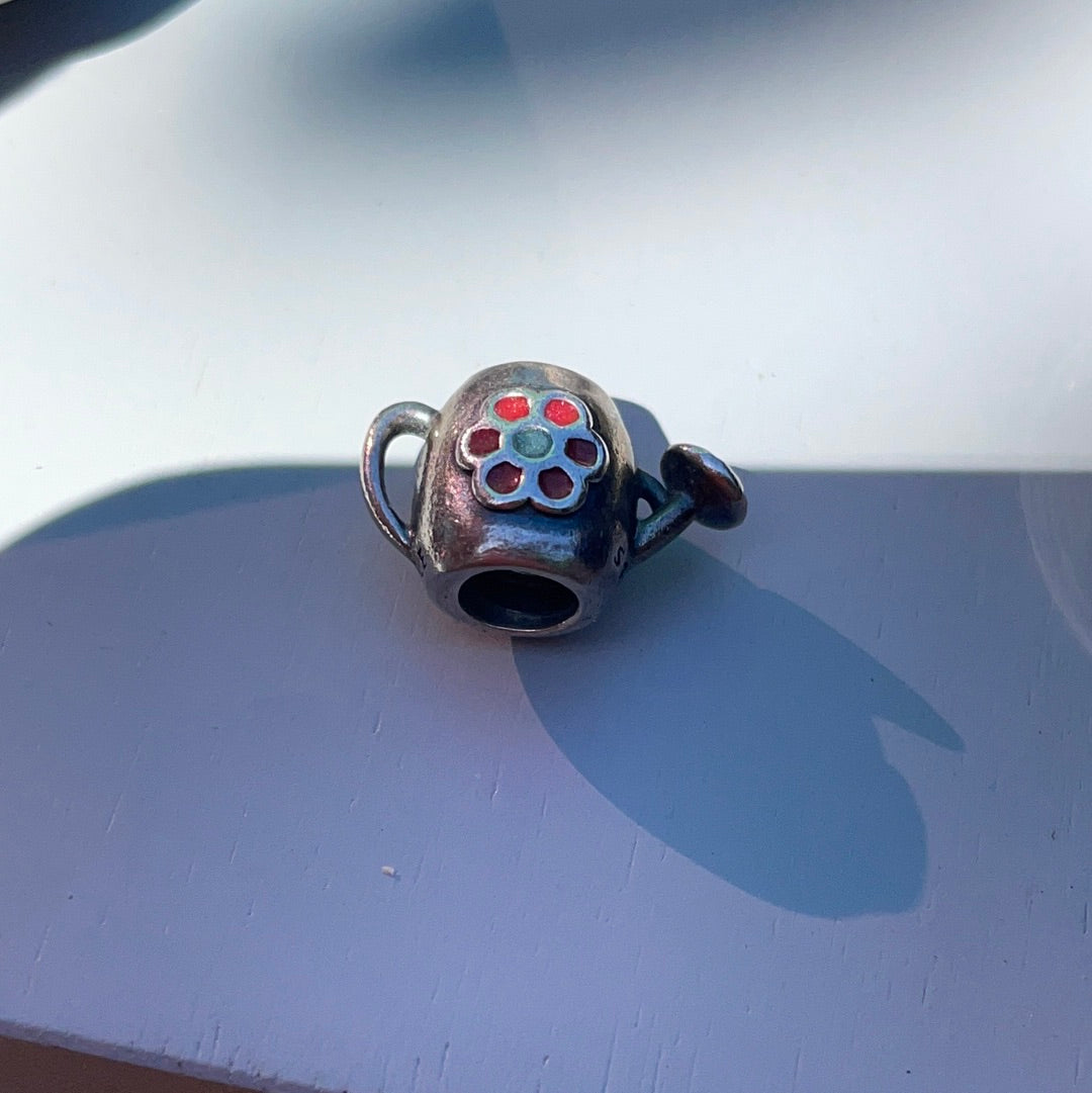 Genuine Pandora Garden Watering Can Charm with Enamel Flower