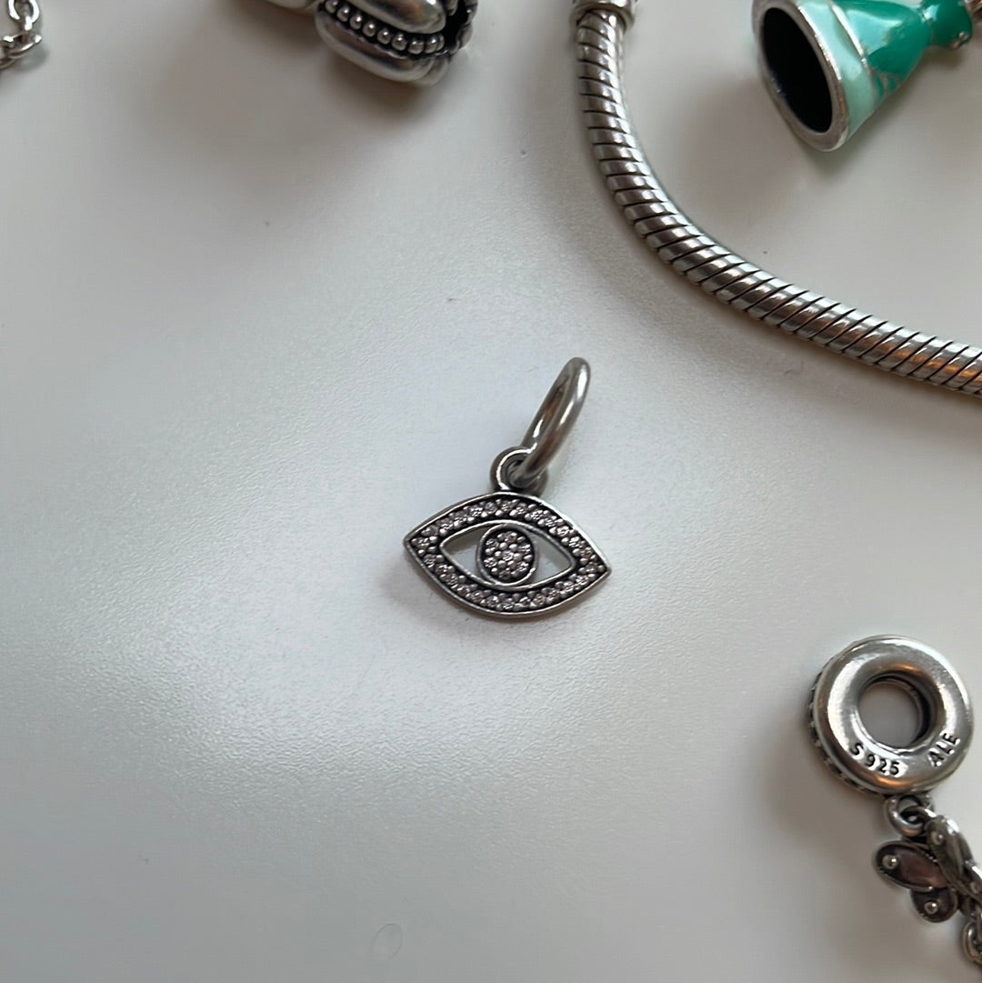 Genuine Pandora Dangle Pave All Seeing Eye Protection Charm