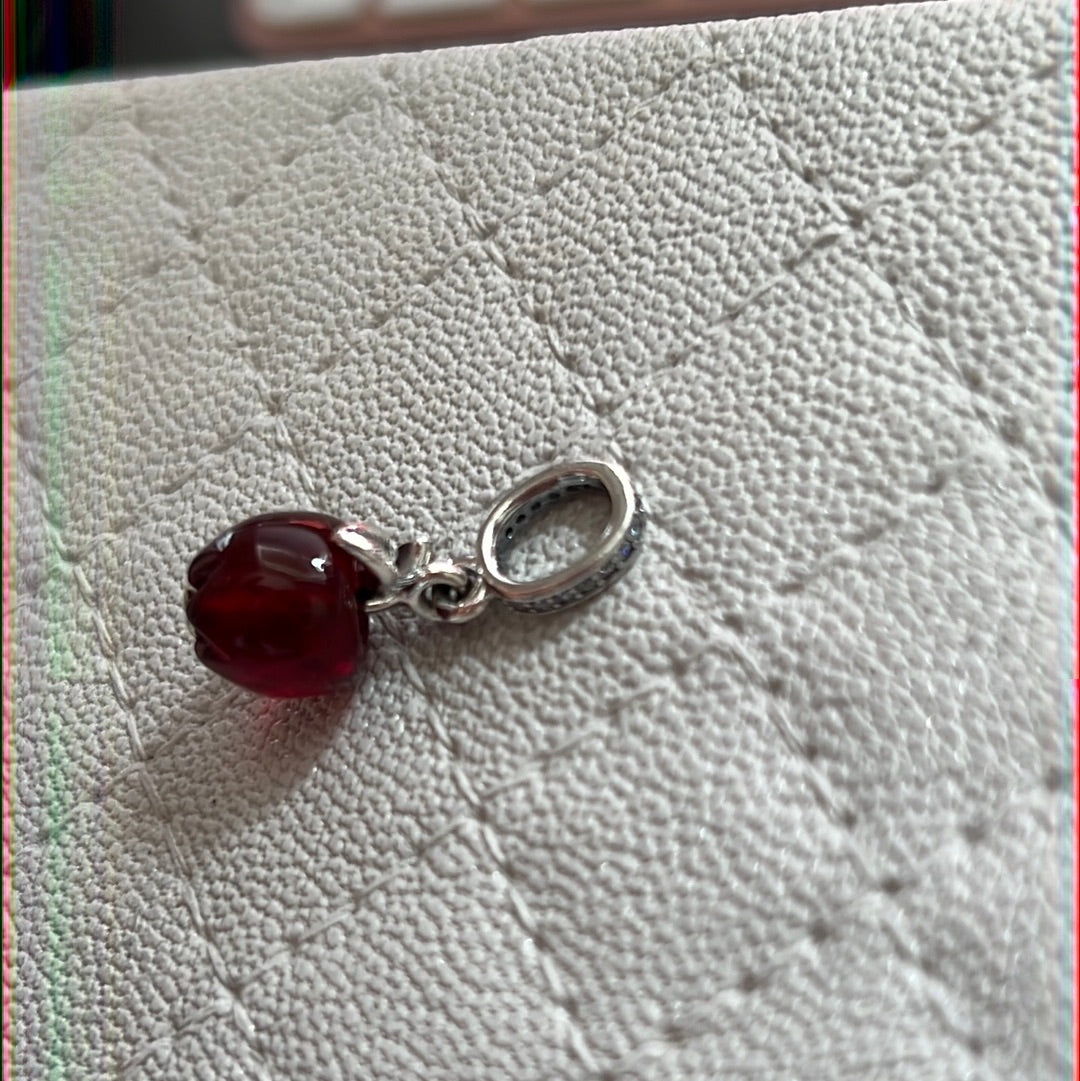 Genuine Pandora Murano Glass Apple Dangle Charm