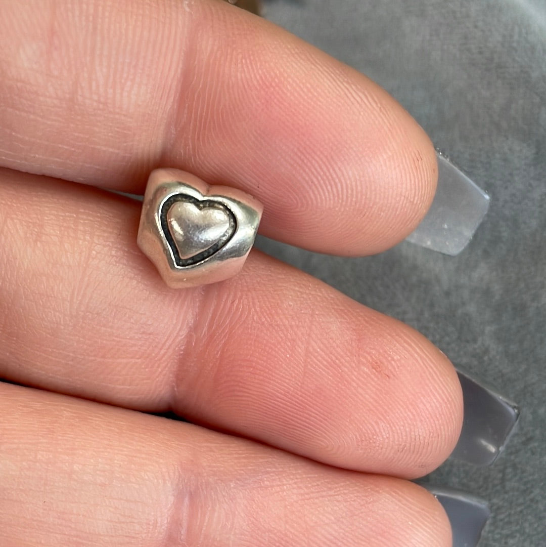Genuine Chamilia Little Love Heart in a Larger Heart Charm