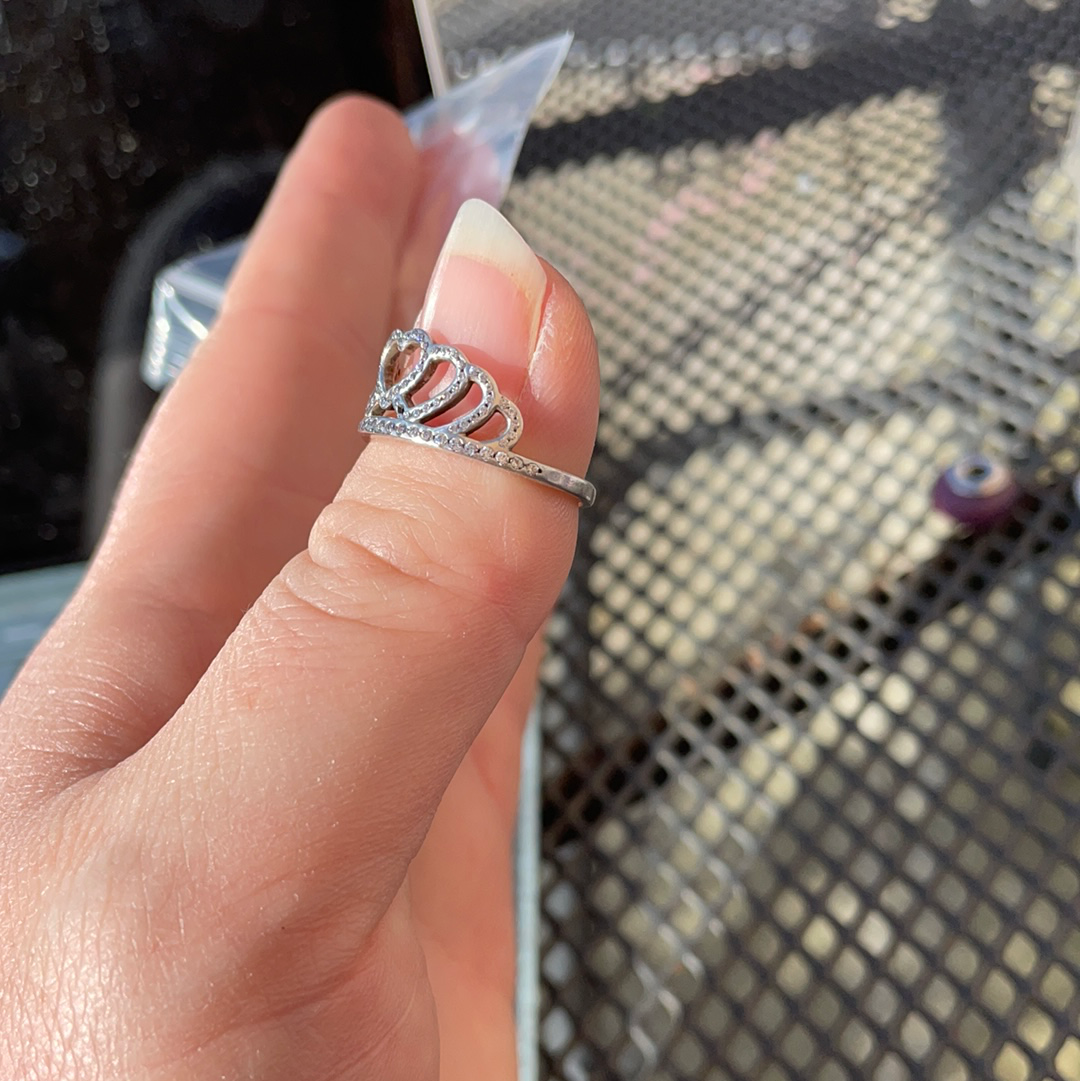 Genuine Pandora Princess Heart Tiara Ring Size