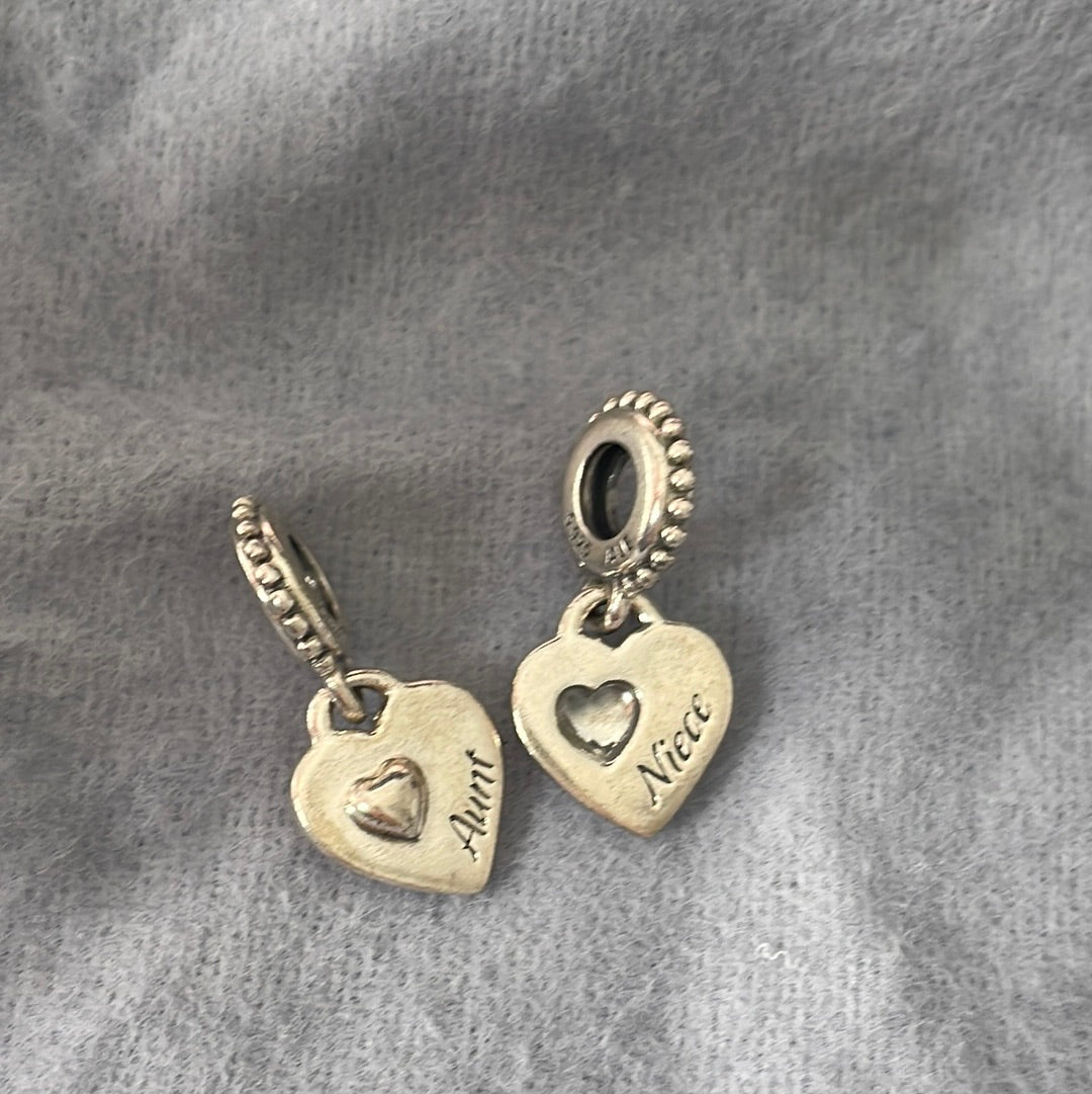 Genuine Pandora Aunt and Niece Dangle Charms