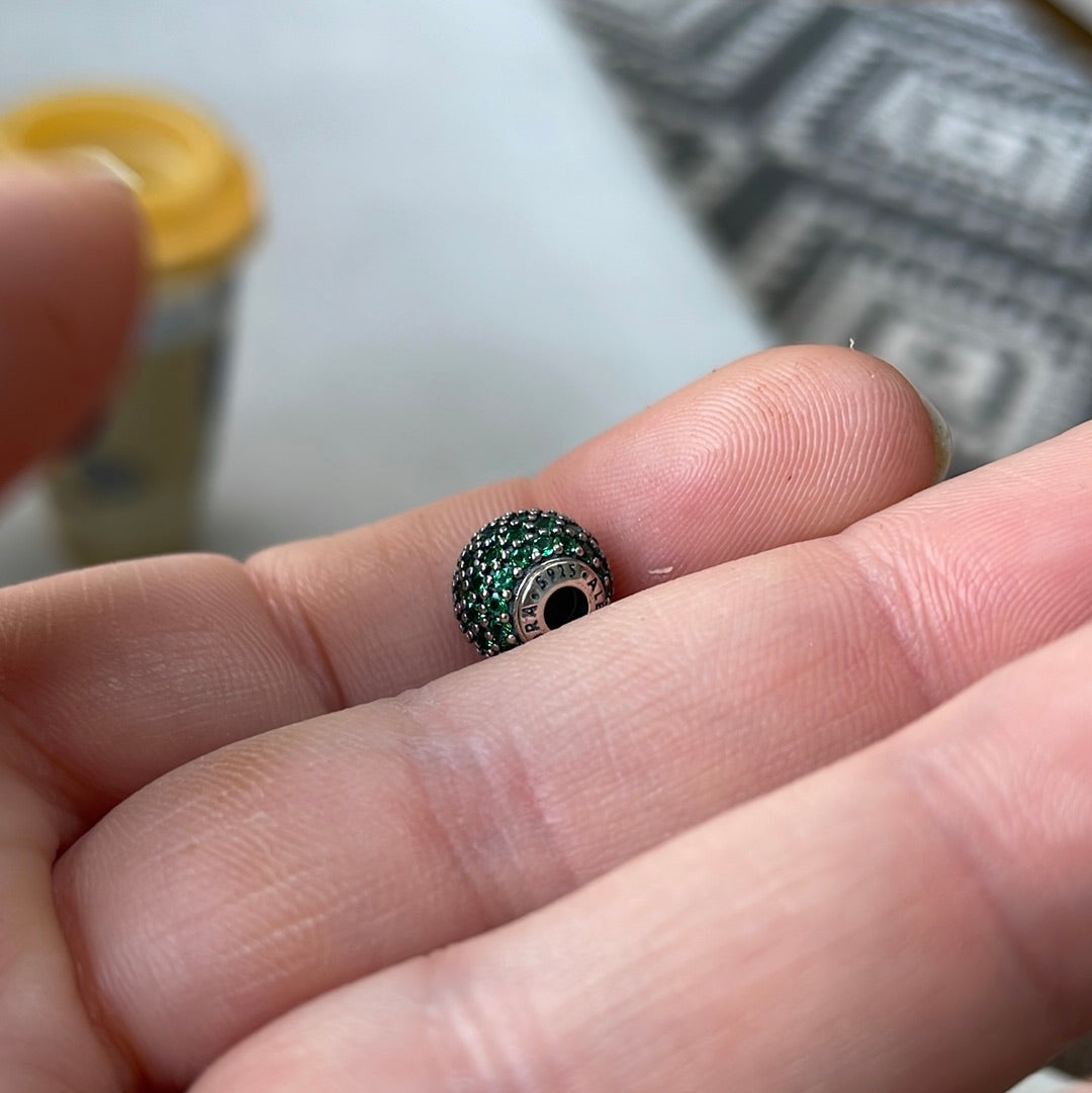 Genuine Pandora Prosperity Pave Green Essence Charm