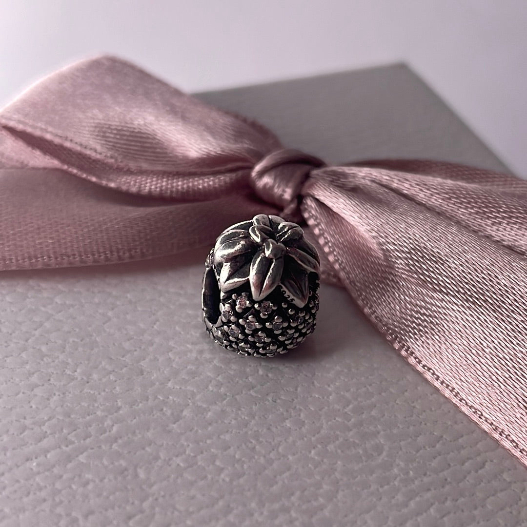 Genuine Pandora Pave Pineapple Retired Charm Holiday Fertility