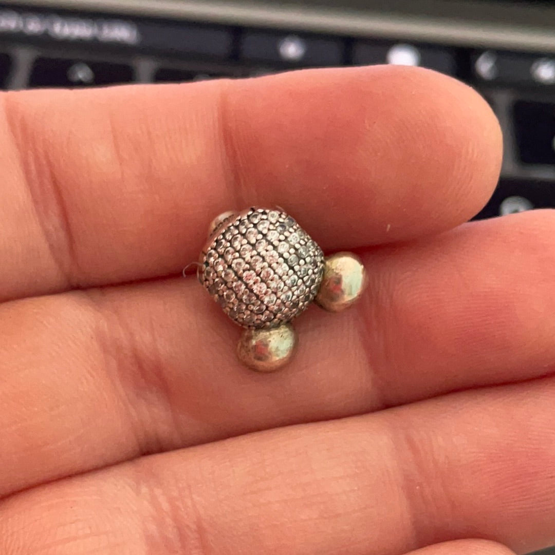Genuine Pandora Disney Mickey Mouse Limited Edition 2015 Pave Charm Clip