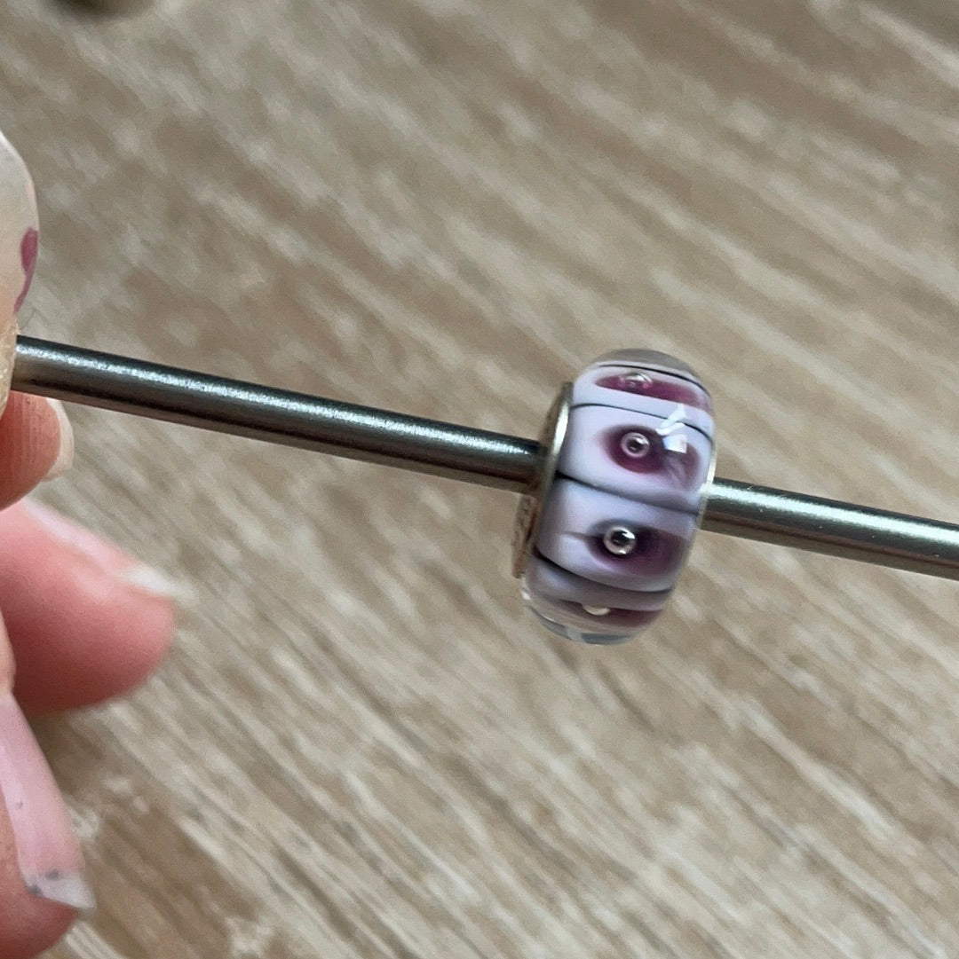 Genuine Chamilia Murano Purple Dot and Bubble Charm