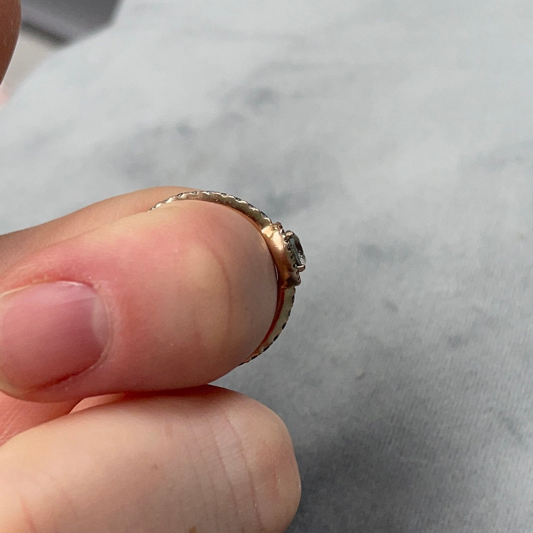 Genuine Pandora Rose Gold Circle CZ Ring Pave All Around the Band Size 56