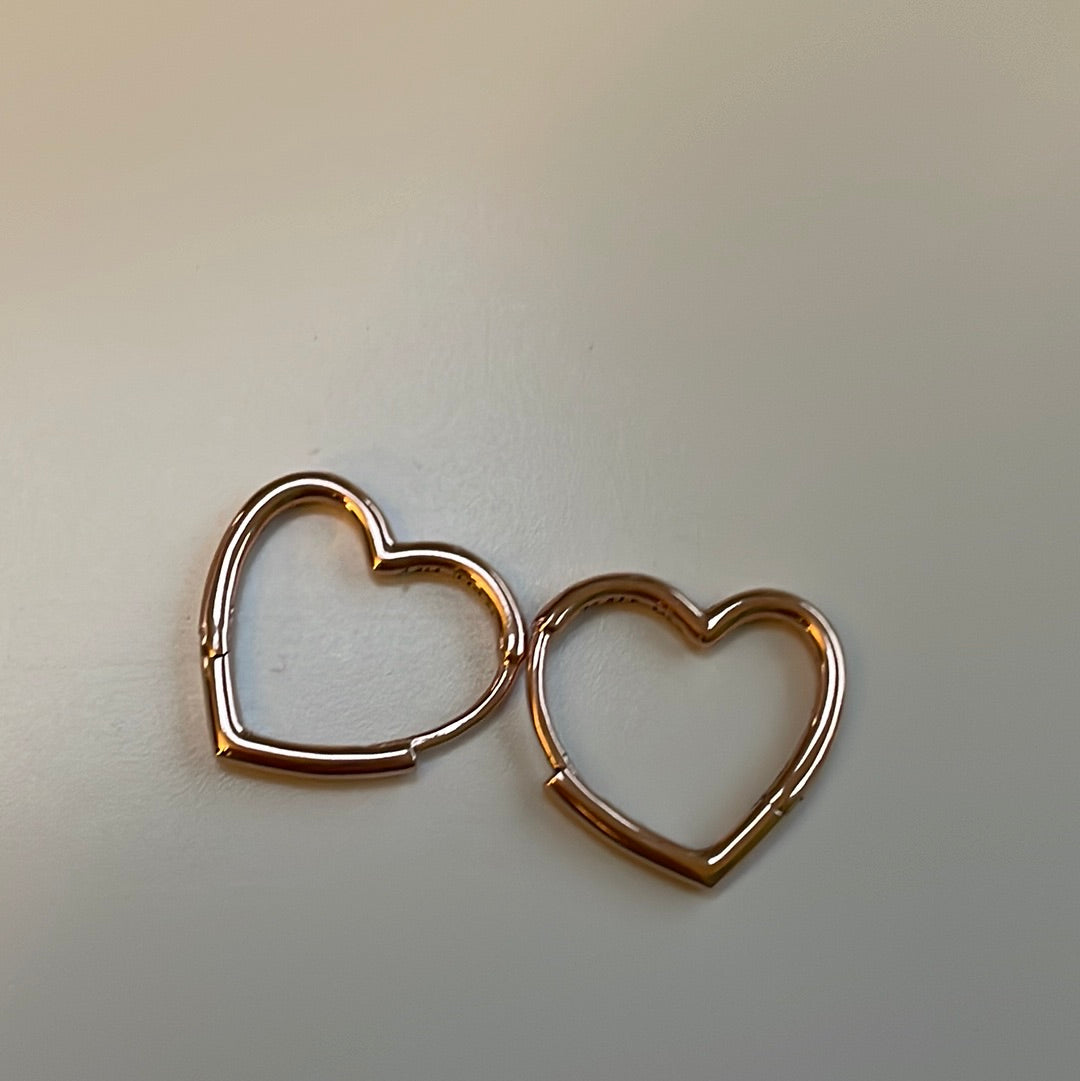 Genuine Pandora Silver Heart Earrings Hoops HTF