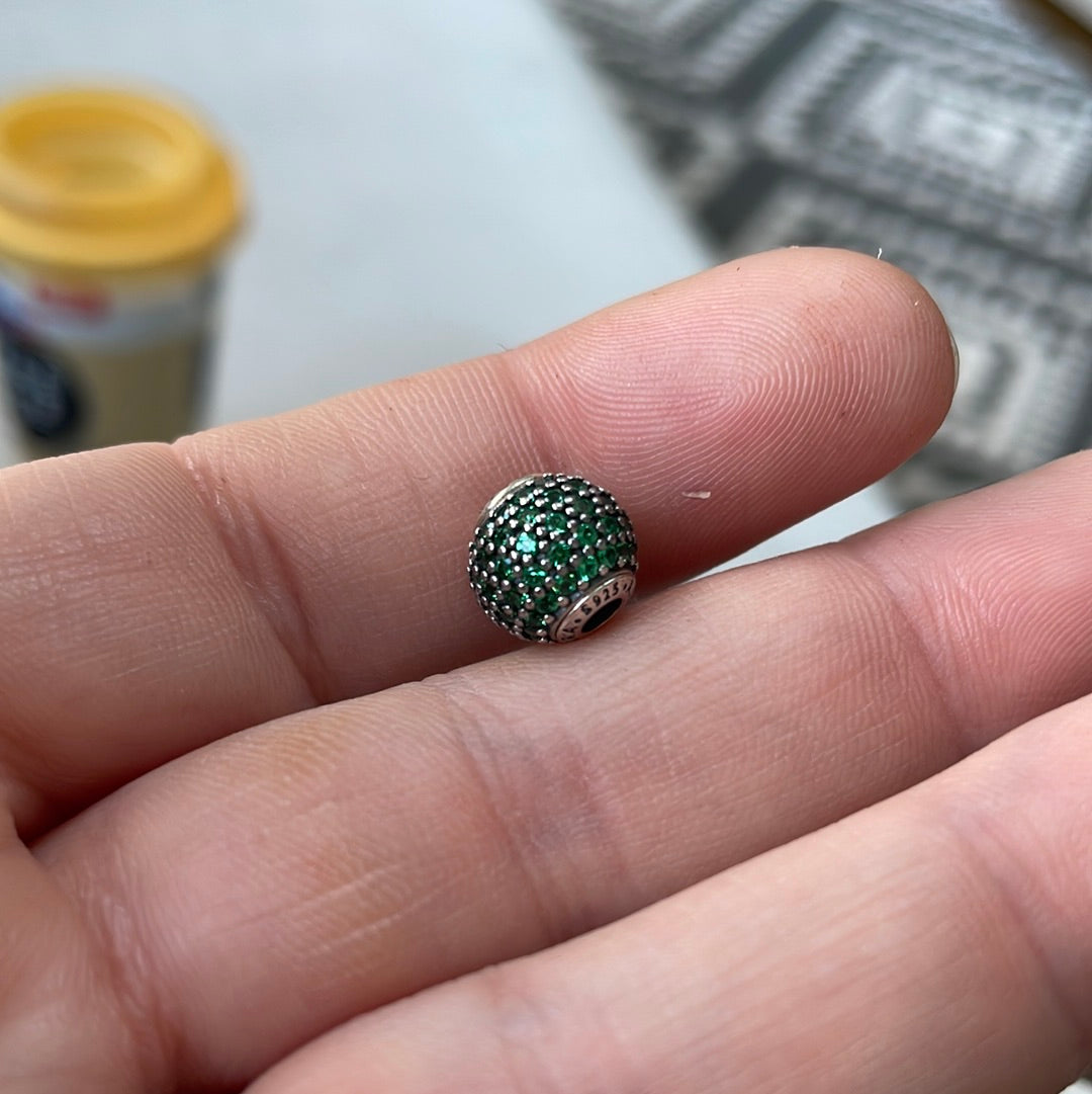 Genuine Pandora Prosperity Pave Green Essence Charm