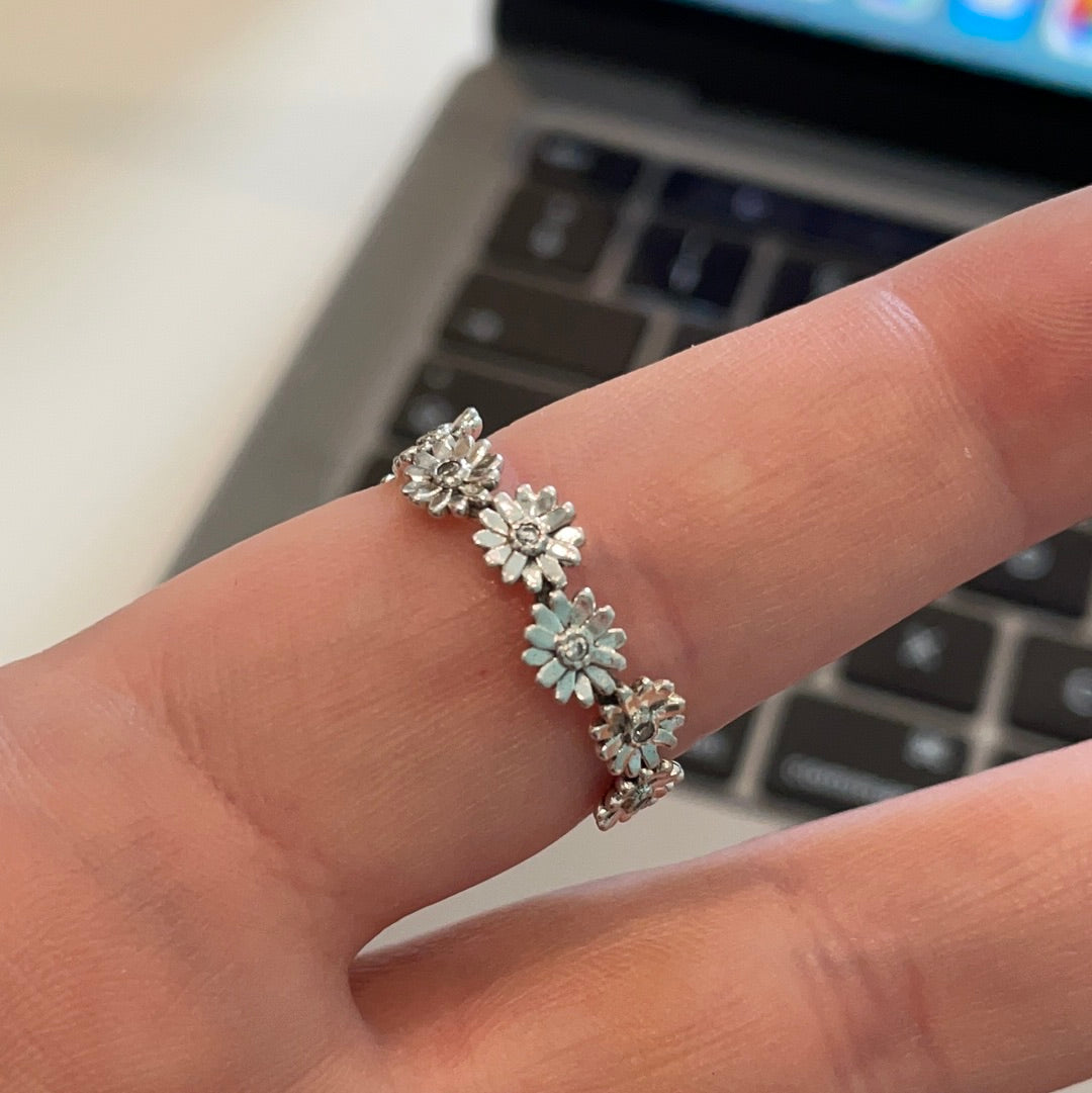Genuine Pandora Pave New Style Flower Crown Daisy Ring Size 50