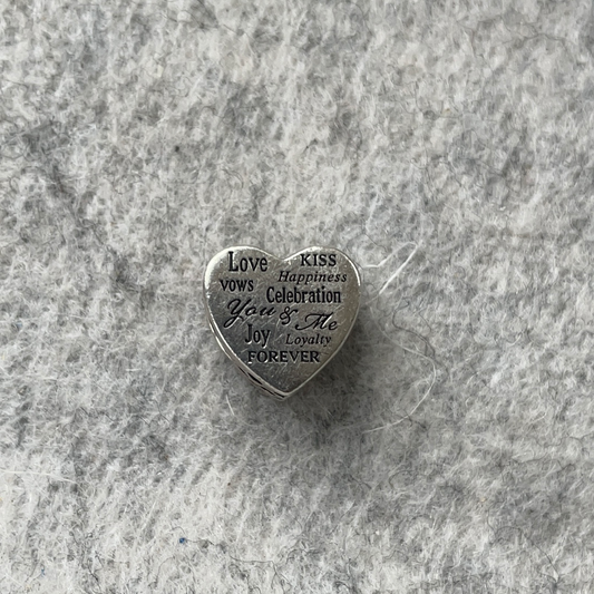 Genuine Pandora Wedding Words Love Heart Gift Bride and Groom Heart