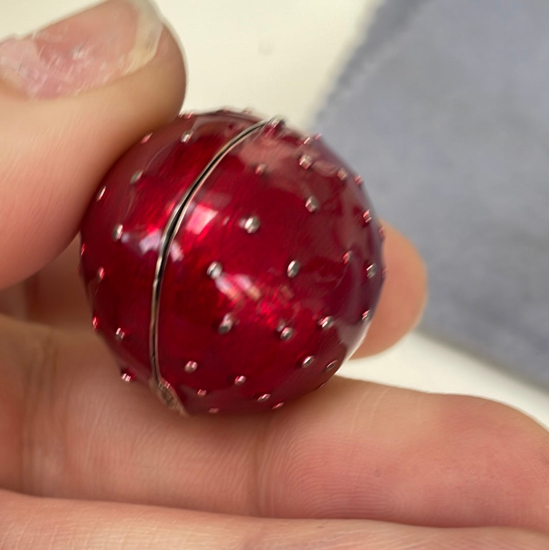 Genuine Thomas Sabo Red Enamel Sweet Strawberry Summer Locket RARE