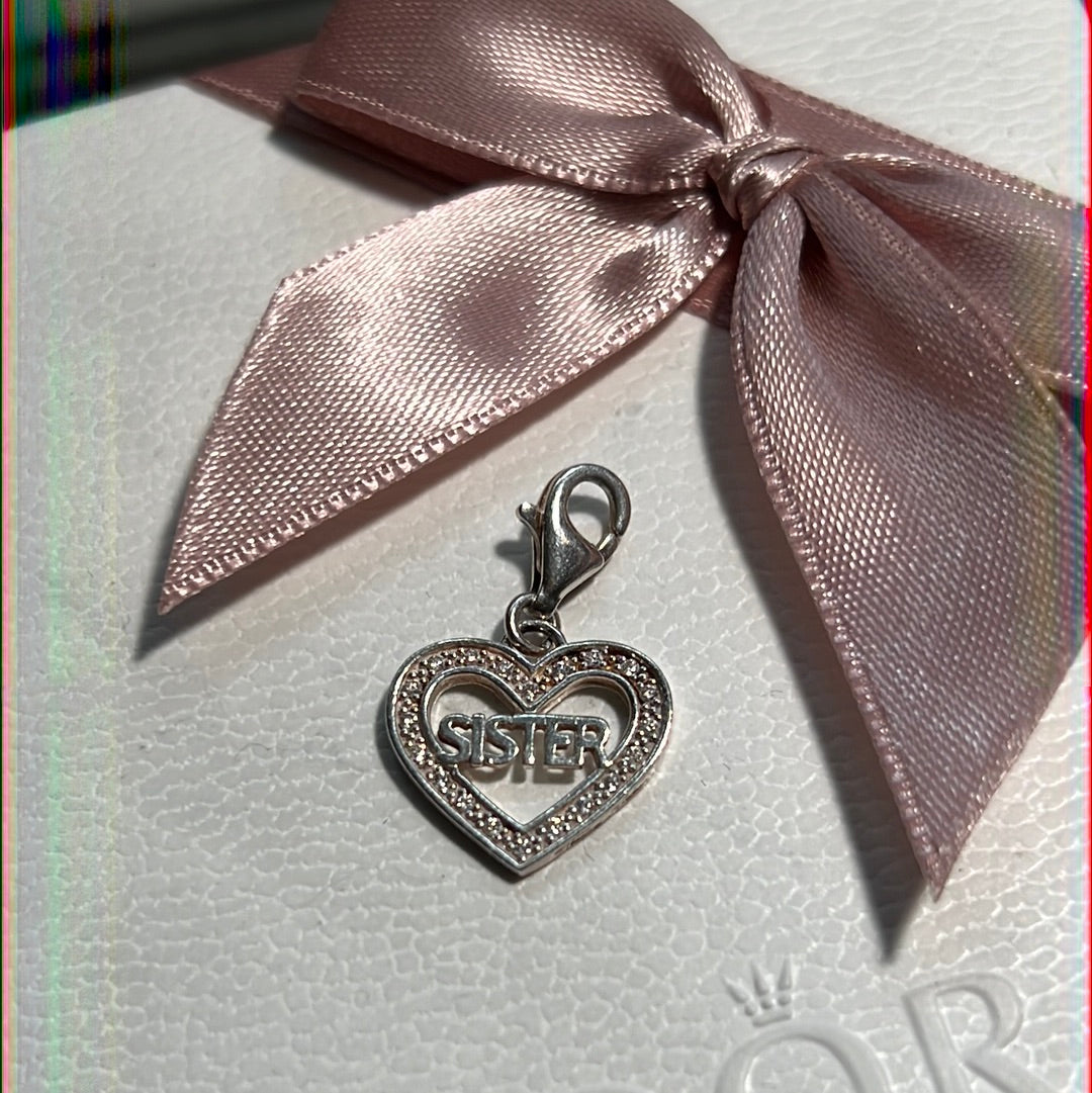 Genuine Thomas Sabo Pave Sister Clip Pendant Charm