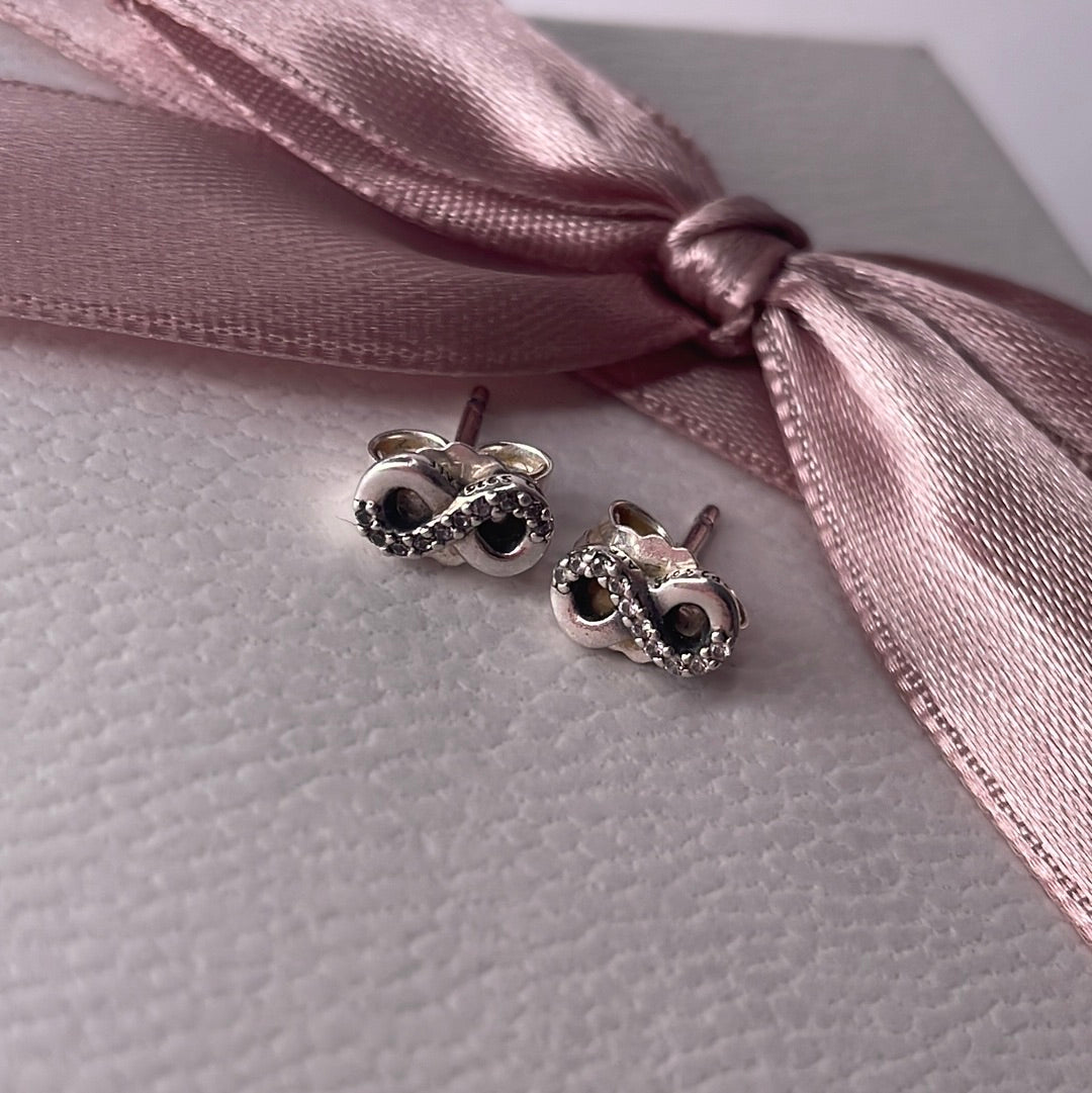 Genuine Pandora Infinity Pave Small Earrings