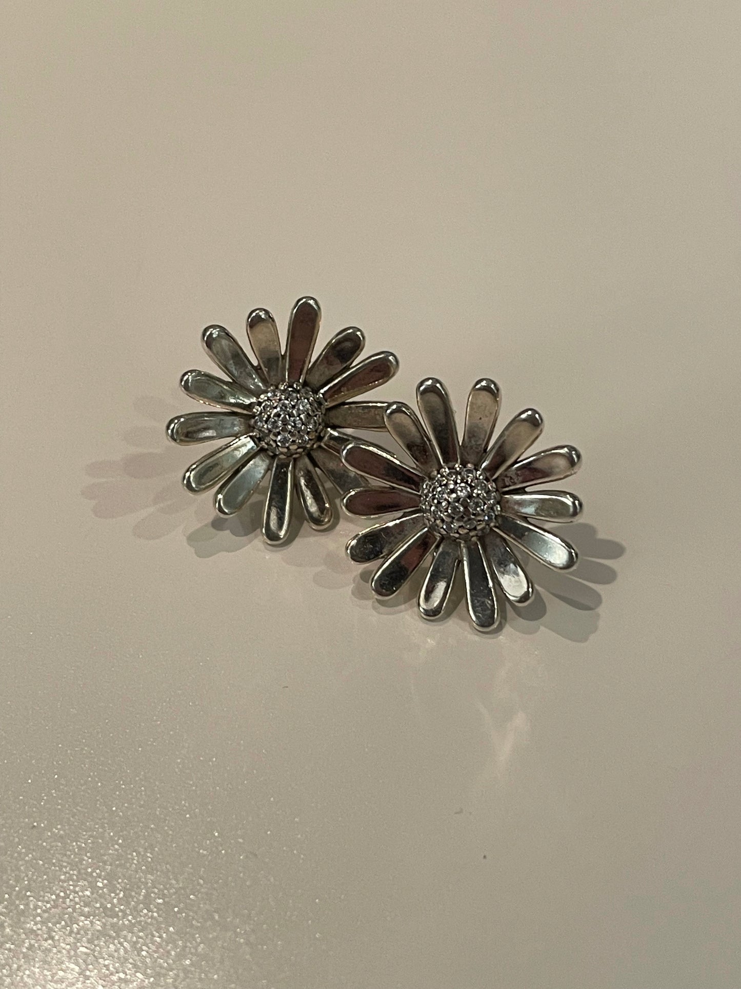 Genuine Pandora Large Pave Daisy Earrings