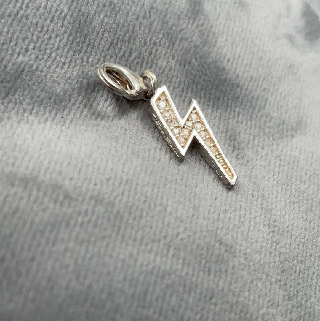 Genuine Thomas Sabo Pave Lightening Bolt Dangle Clip Charm