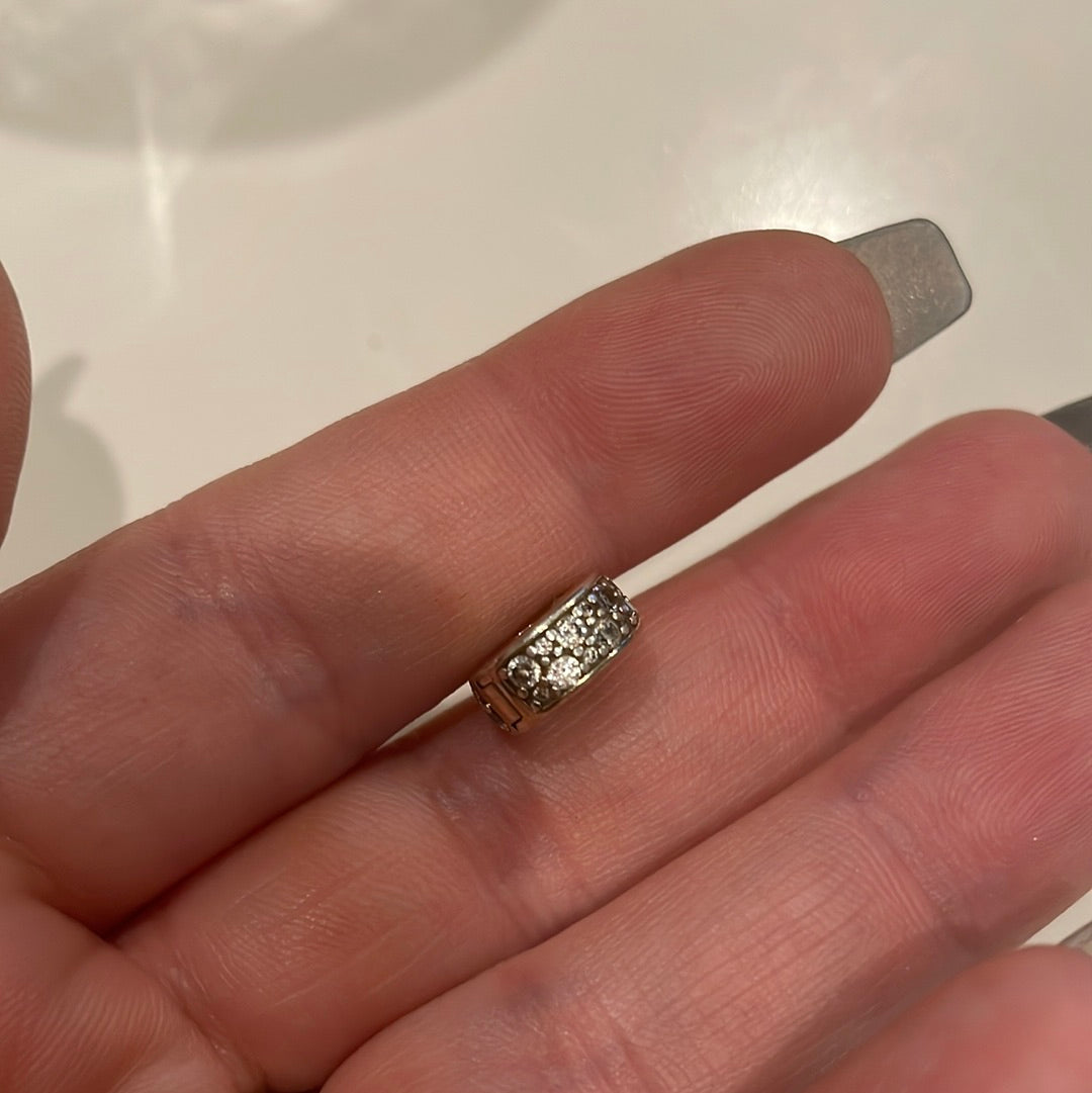 Genuine Pandora Shine Gold Clear Pave Silicone Clip