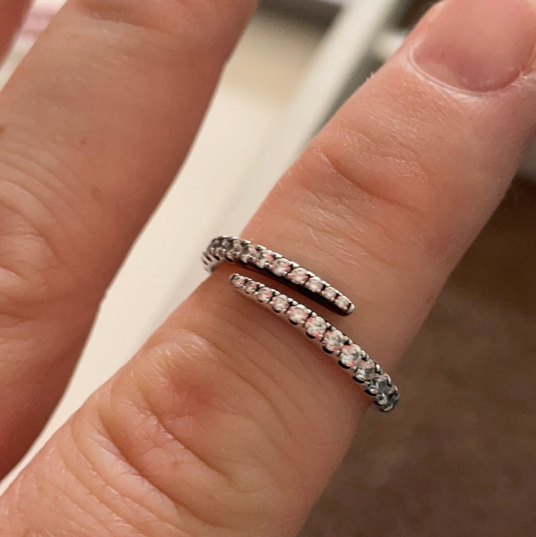Genuine Pandora Crossover Pave CZ Sparkle Ring Size 48 KIDS