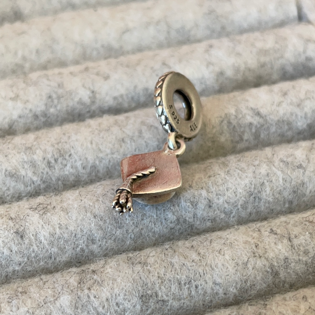 Genuine Pandora Graduation Hat Dangle Charm Degree
