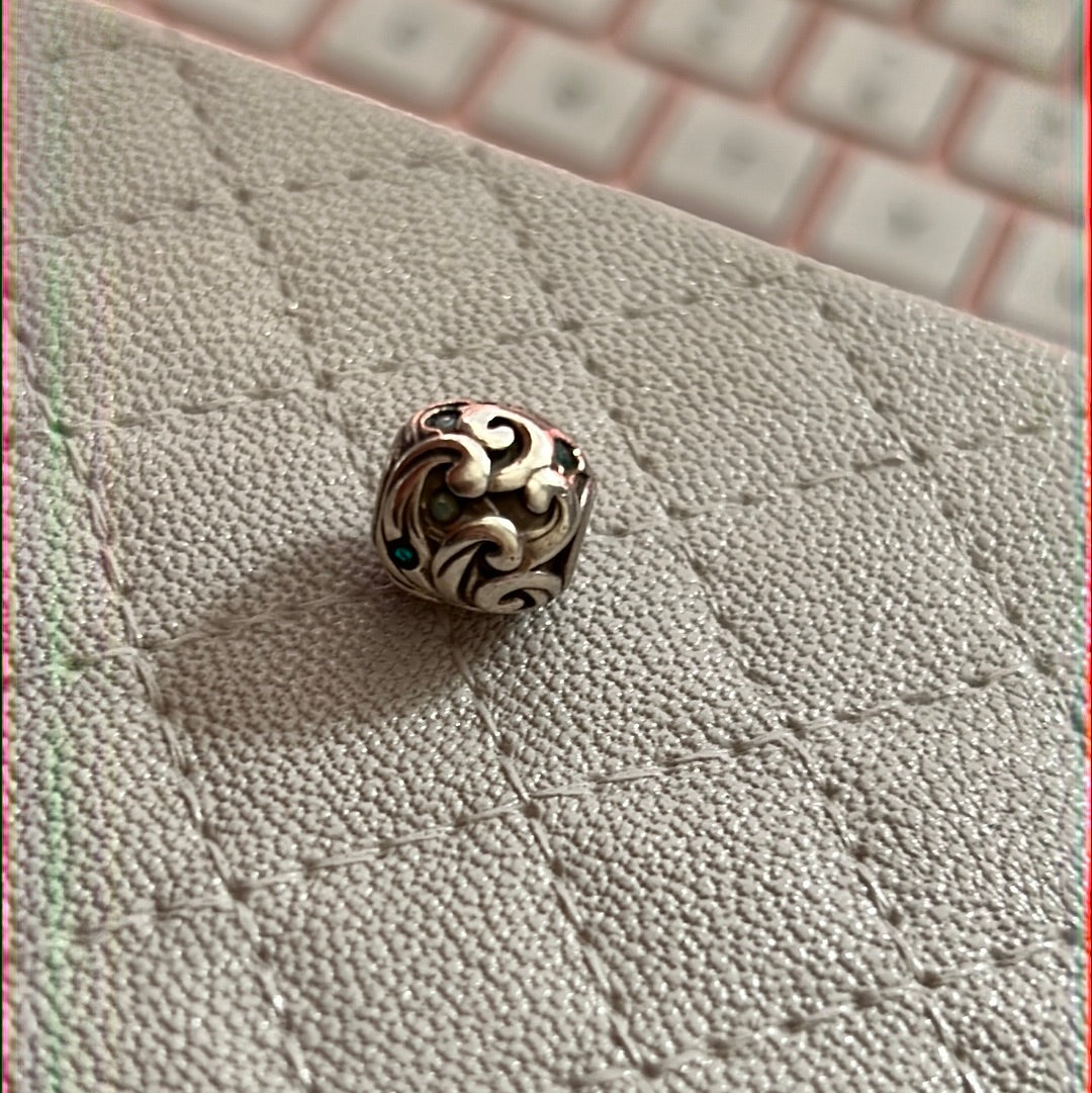 Genuine Chamilia Disney Green CZ Swirl Charm
