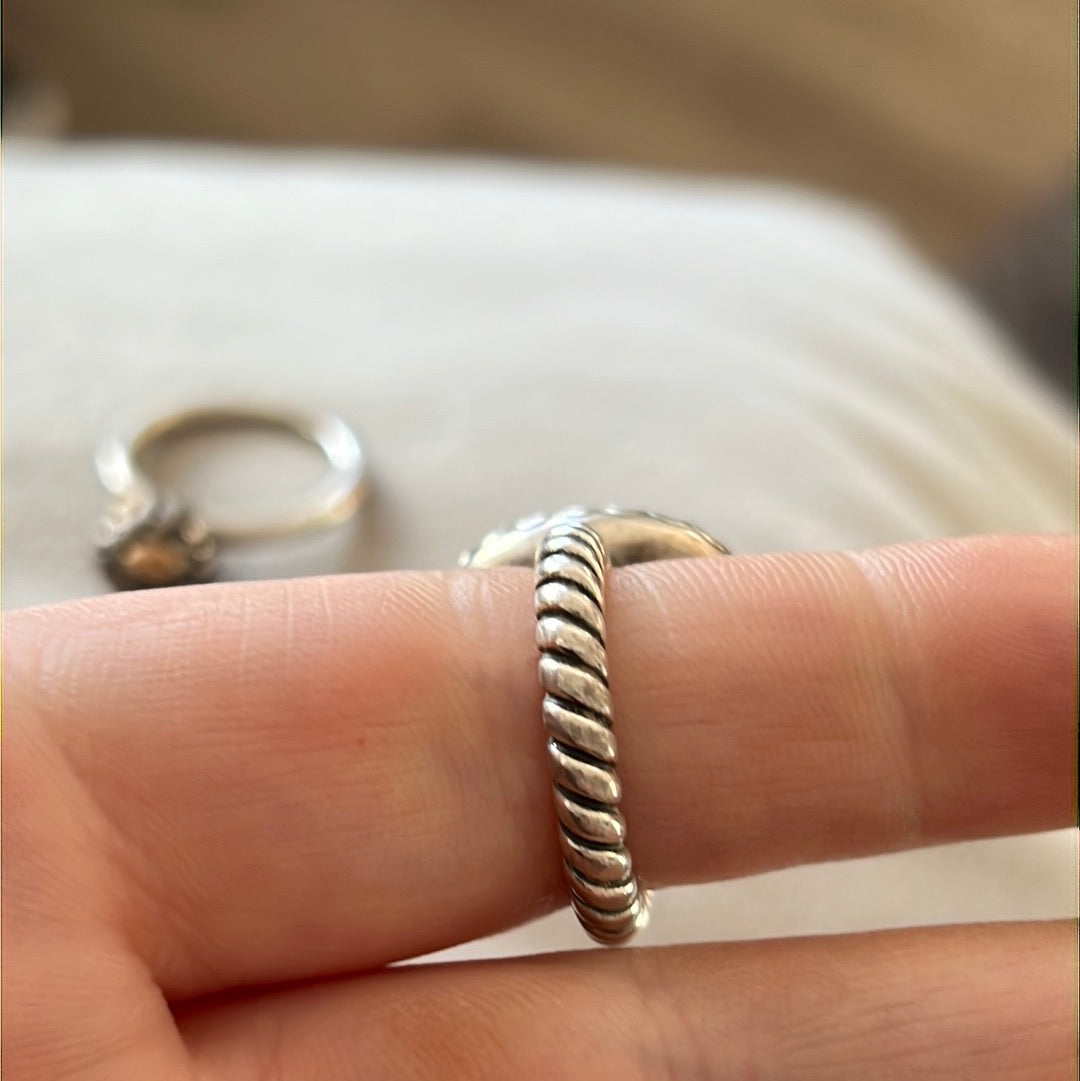 Genuine Pandora Rare and Beautiful Chalcedony Ring Hyper Rare Size 54