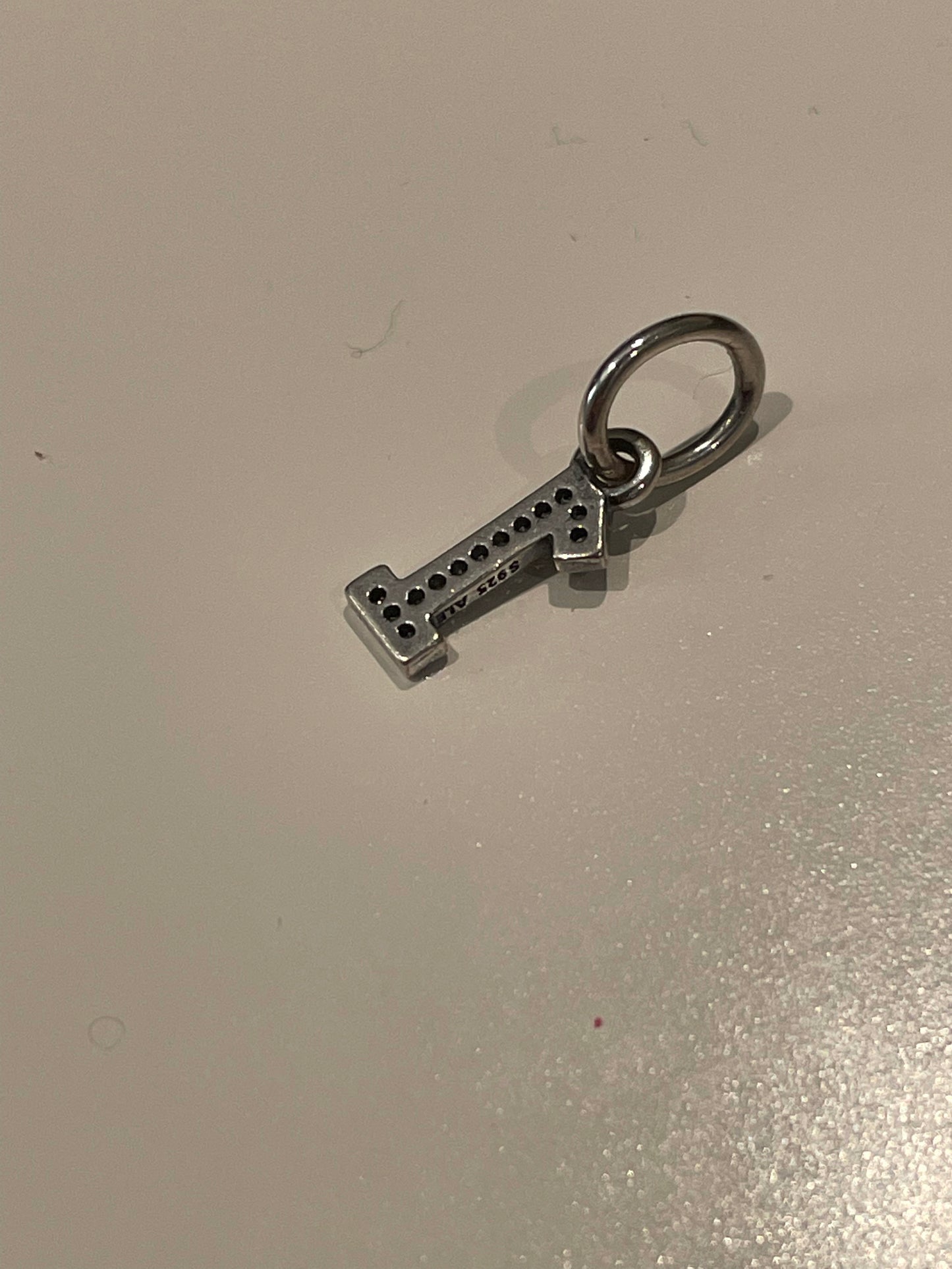 Genuine Pandora Number 1 Dangle Pave Charm