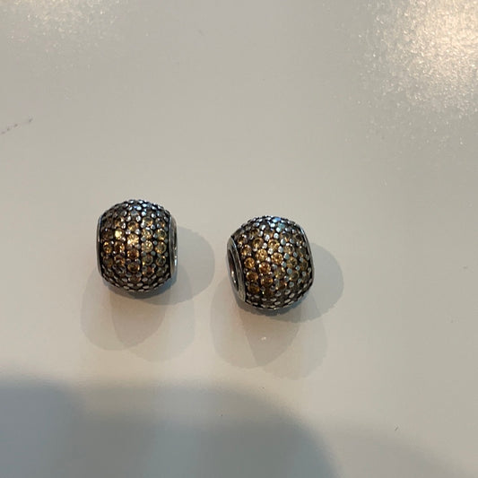 Genuine Pandora Sparkle Yellow-Gold Pave Ball Charm