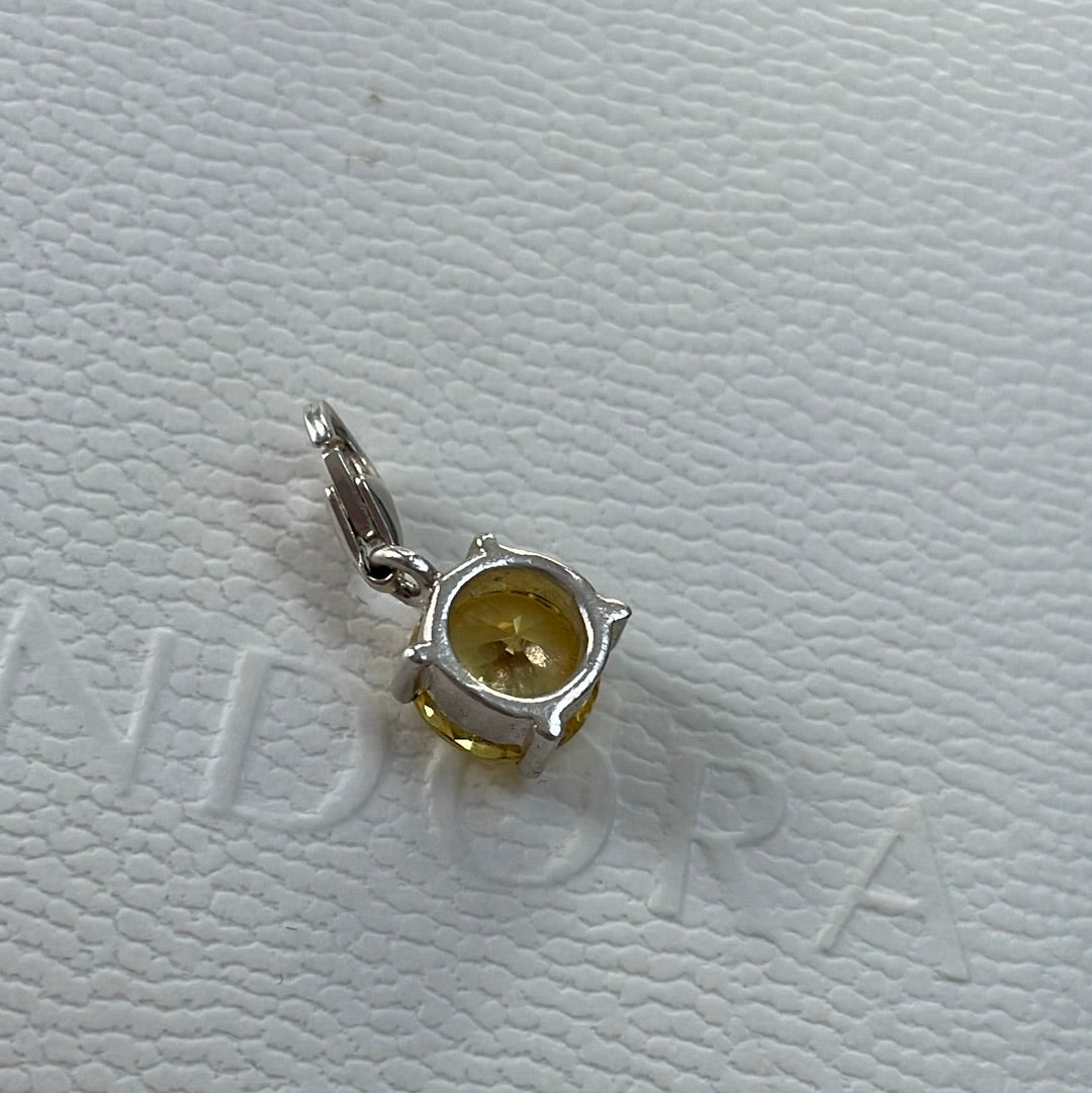 Genuine Thomas Sabo Yellow Citrine Stone CZ Clip Charm