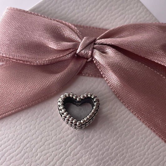 Genuine Pandora Beaded Openwork Heart Charm