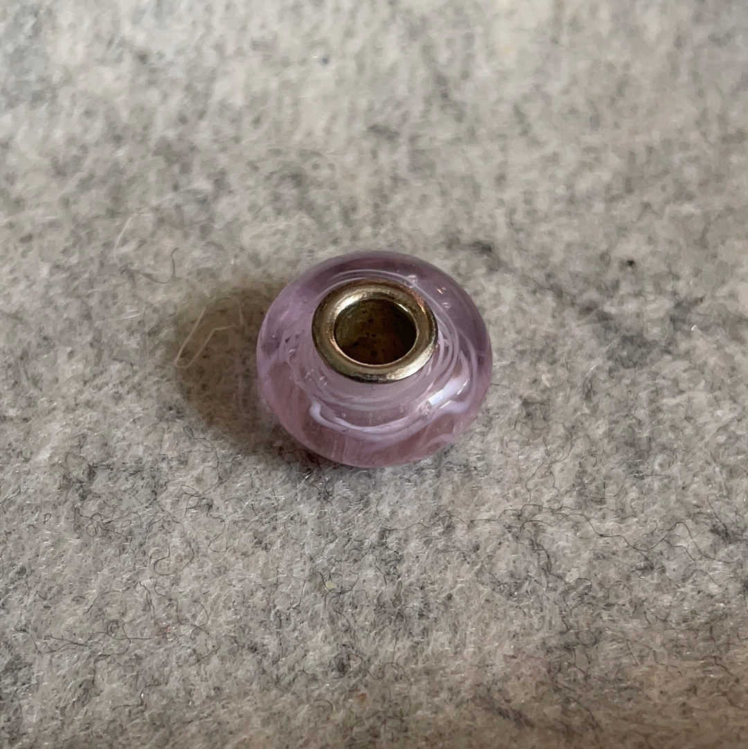 Genuine Chamilia Pink Line and Bubble Murano Charm