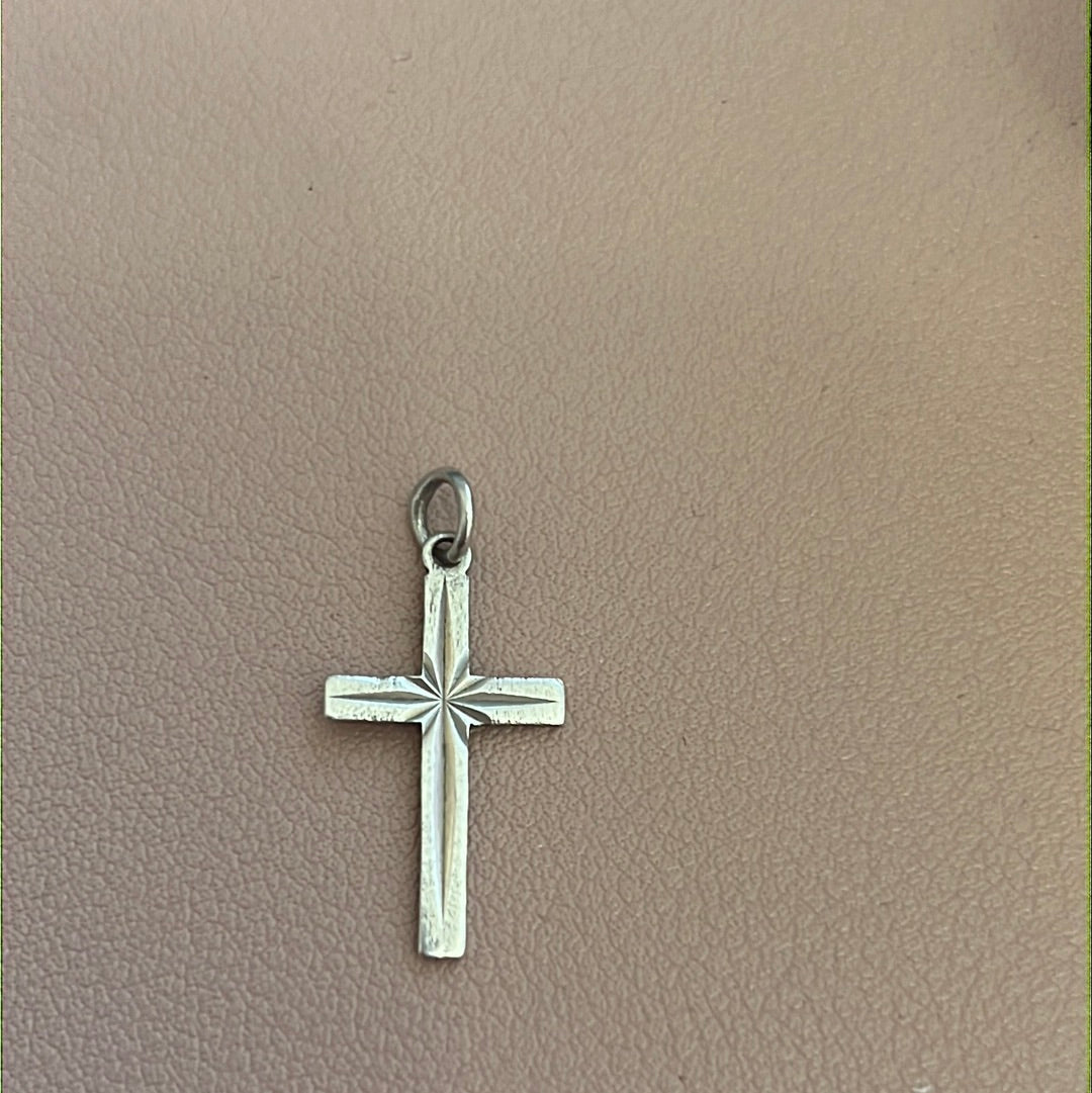 P & R Bushell Birmingham Sterling Silver Cross Pendant Charm