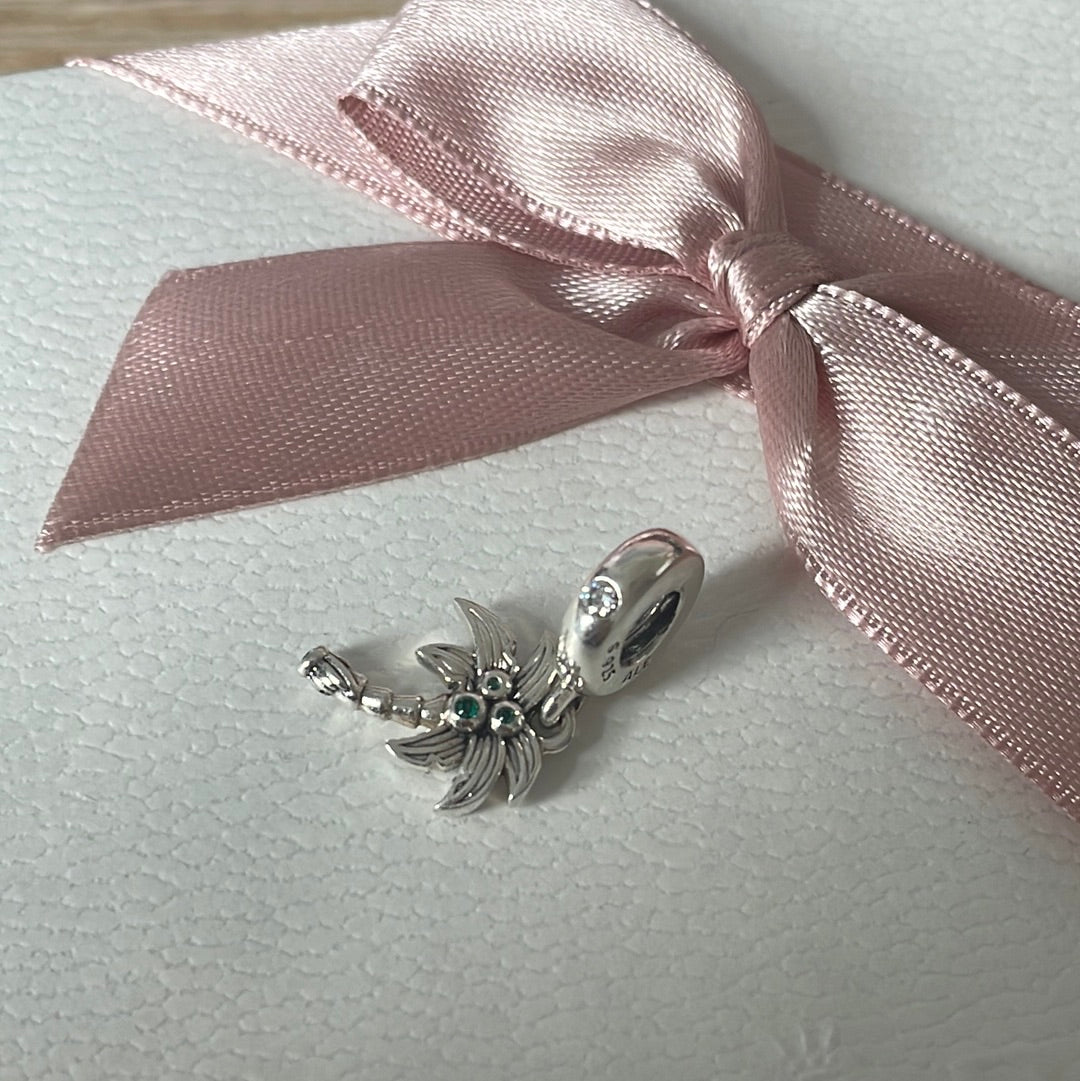 Genuine Pandora New Style Pave Palm Tree Pave Dangle Charm